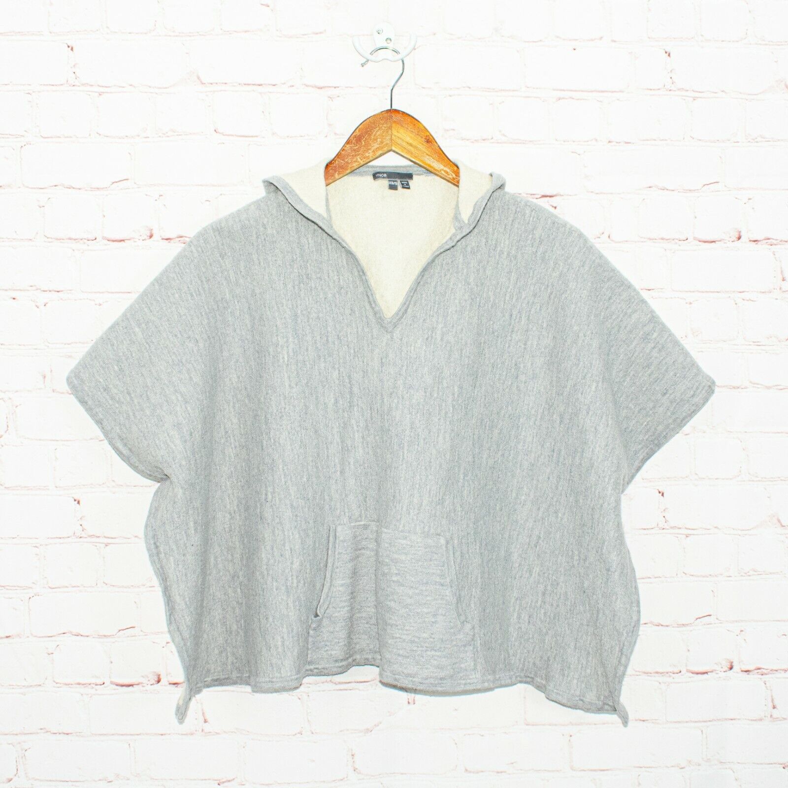 Vince VINCE Women's Crop Poncho Cape Hooded Sweater Gray Size XS / US 0-2 / IT 36-38 - 3 Thumbnail
