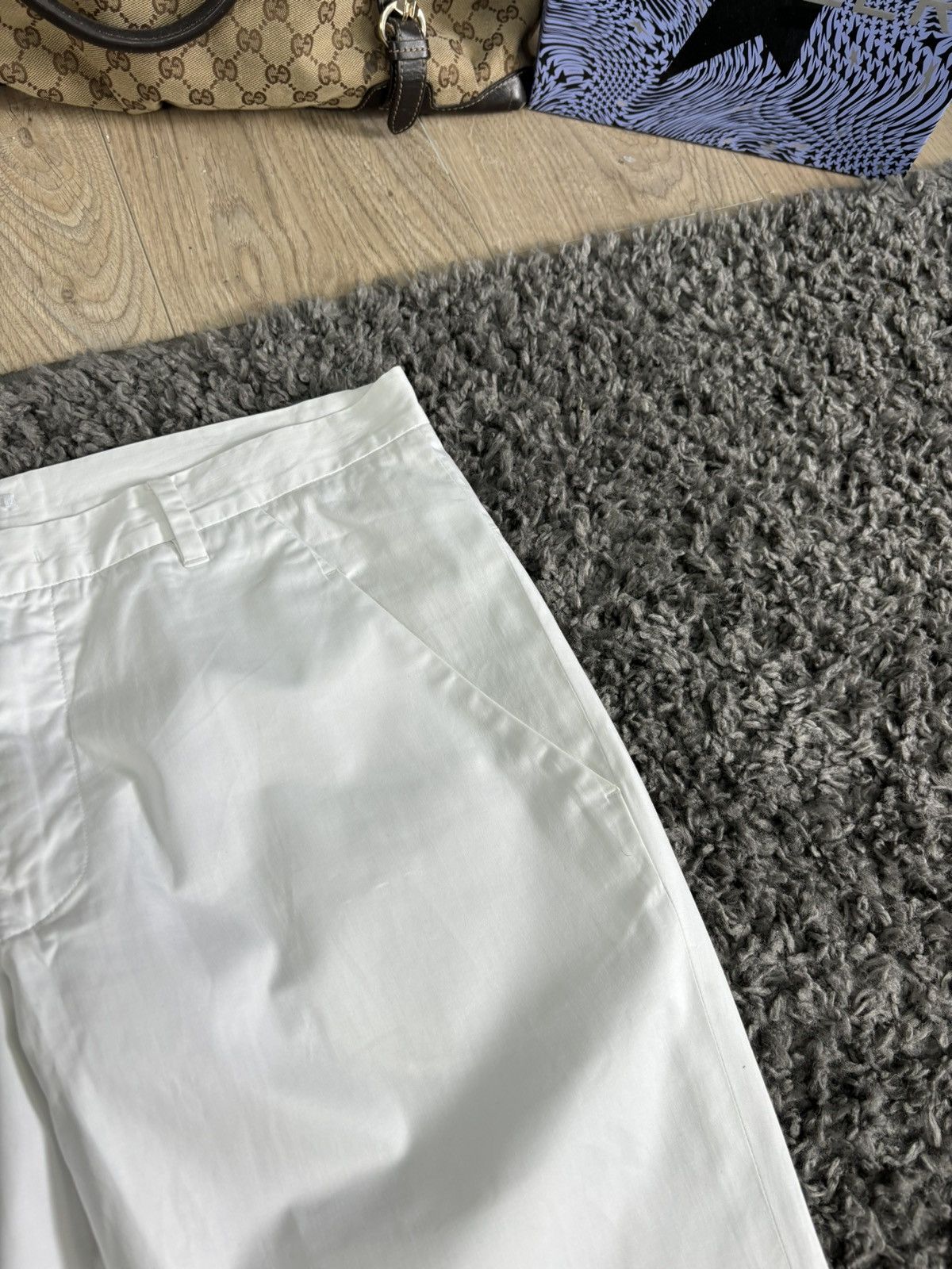 Jil Sander × Vintage 2000s Vintage Jil Sander Pants Light Wide Leg White Luxury Size 30" / US 8 / IT 44 - 7 Thumbnail