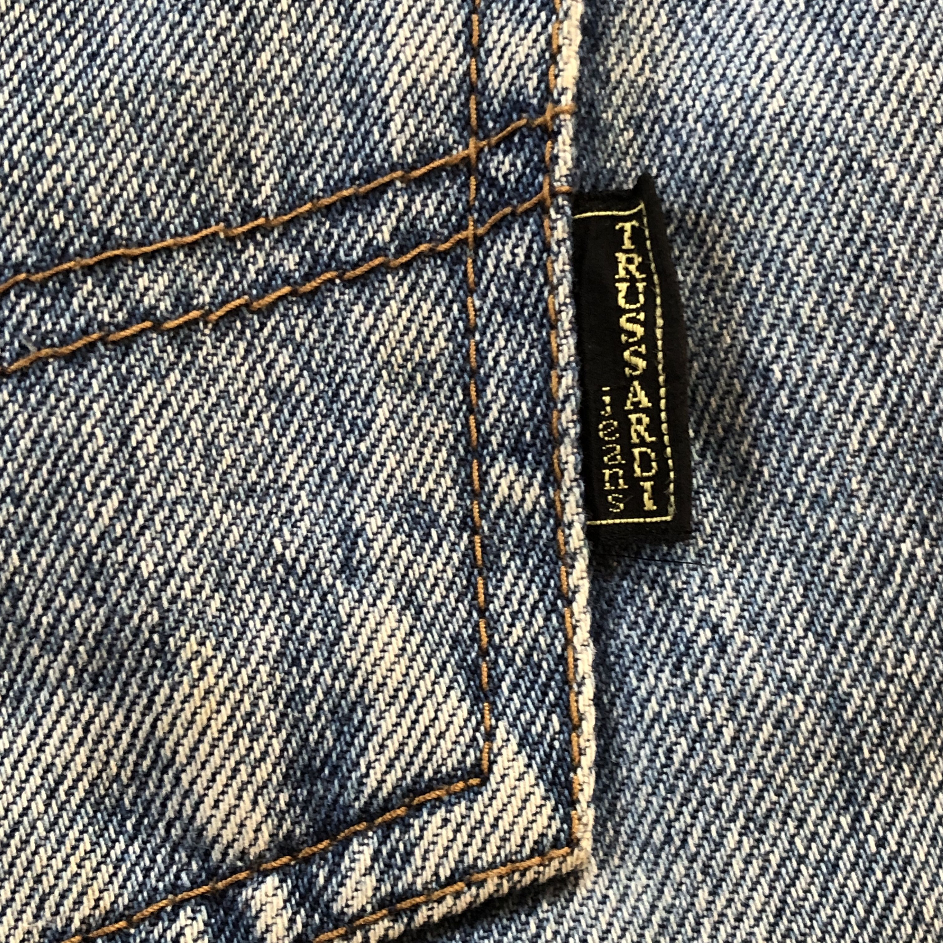 Trussardi Vintage Trussardi Embroidered Side Tape Baggy Jeans Size US 29 - 4 Thumbnail