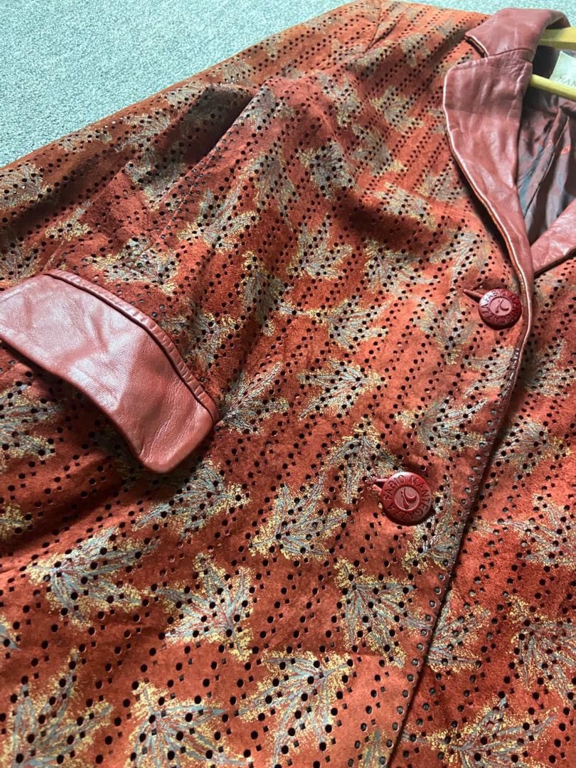 Japanese Brand Fabio Mantegazza Textured Leather Blazer (183) Size US XS / EU 42 / 0 - 8 Thumbnail