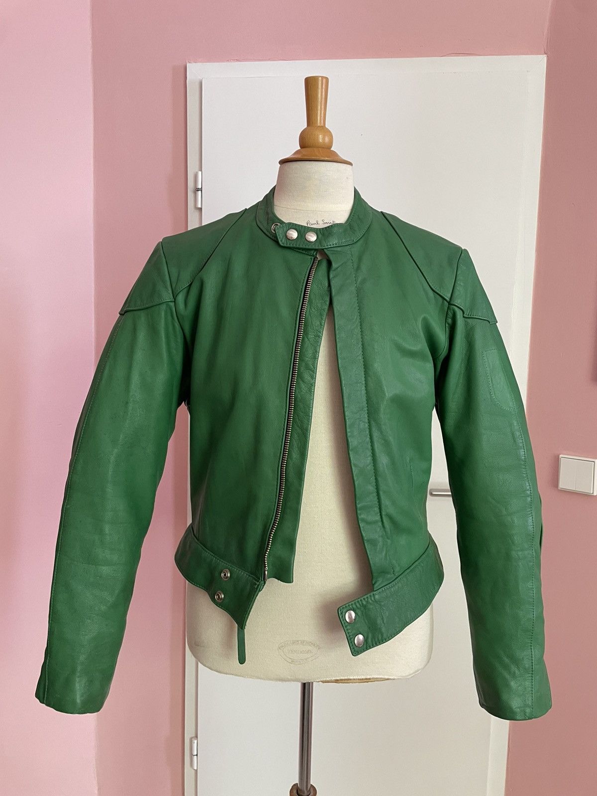 Other Vintage 1991 “Frogman” German POLIZEI Green Leather Uniform Size US L / EU 52-54 / 3 - 5 Thumbnail