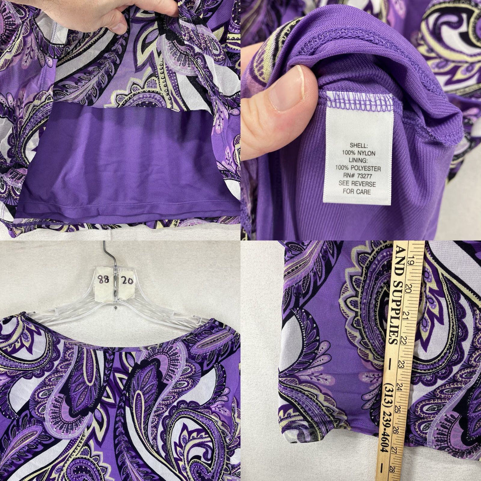 Apt. 9 Apt. 9 Blouse Women 1X Purple Paisley Sleeveless Scoop Neck Lined Ruffle Bohemian Casual Lightweight Breathable Shirt Size XL / US 12-14 / IT 48-50 - 9 Thumbnail