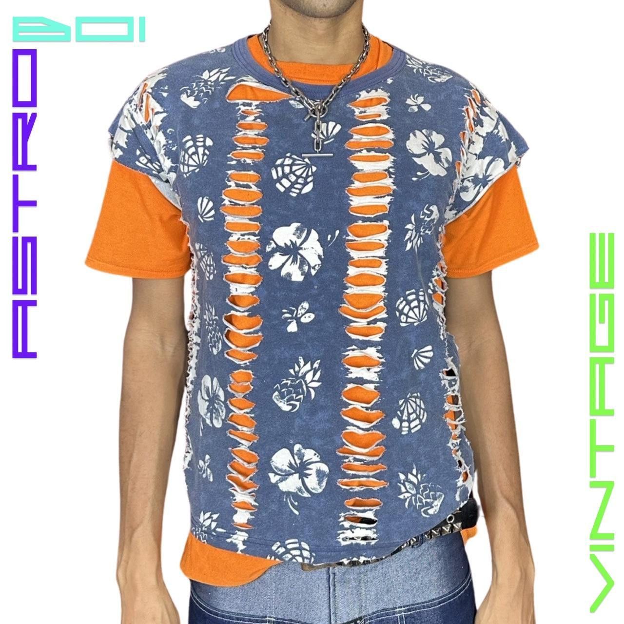 Other × Vintage ASTROBOI* PRINTED SHELLS BLUE TANK TOP _ MEDIUM Size US M / EU 48-50 / 2 - 2 Thumbnail