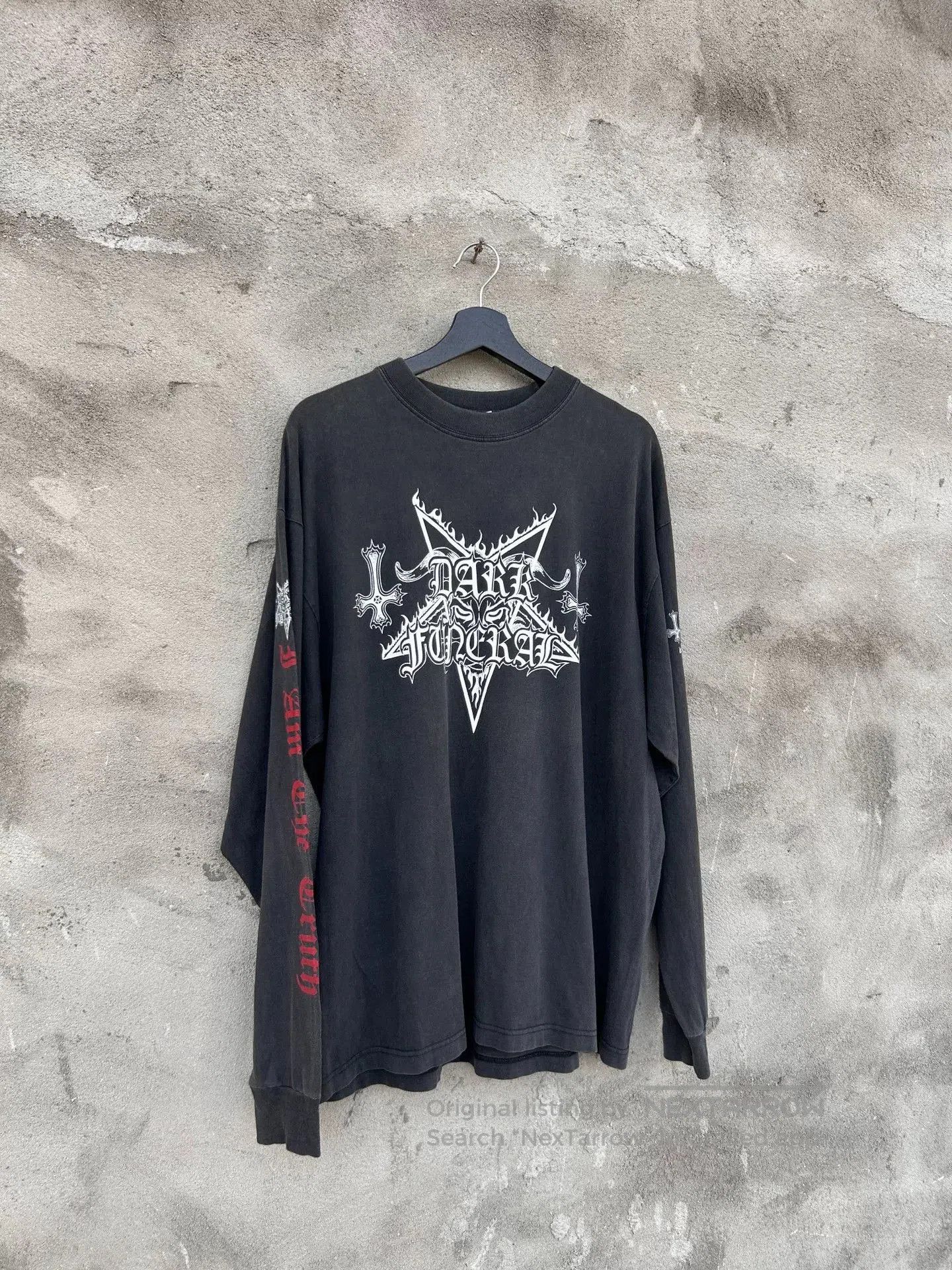 Vintage Vintage 90s Dark Funeral Long Sleeve Tee. Size US M / EU 48-50 / 2 - 4 Thumbnail