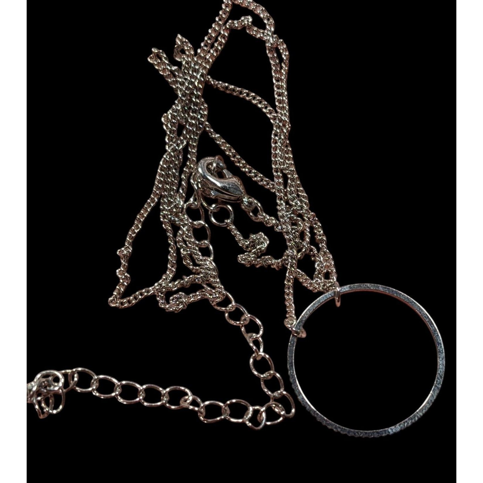 Other Minimalist Open Circle Silver Tone Pendant Necklace Size ONE SIZE - 5 Thumbnail