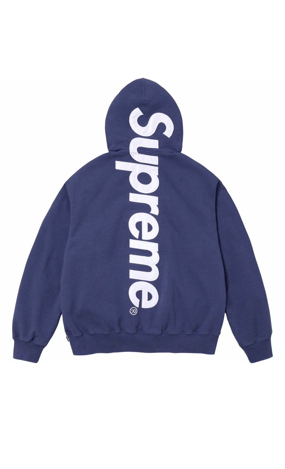 Supreme Supreme Hooded Sweatshirt Satin Appliqué Navy | Grailed