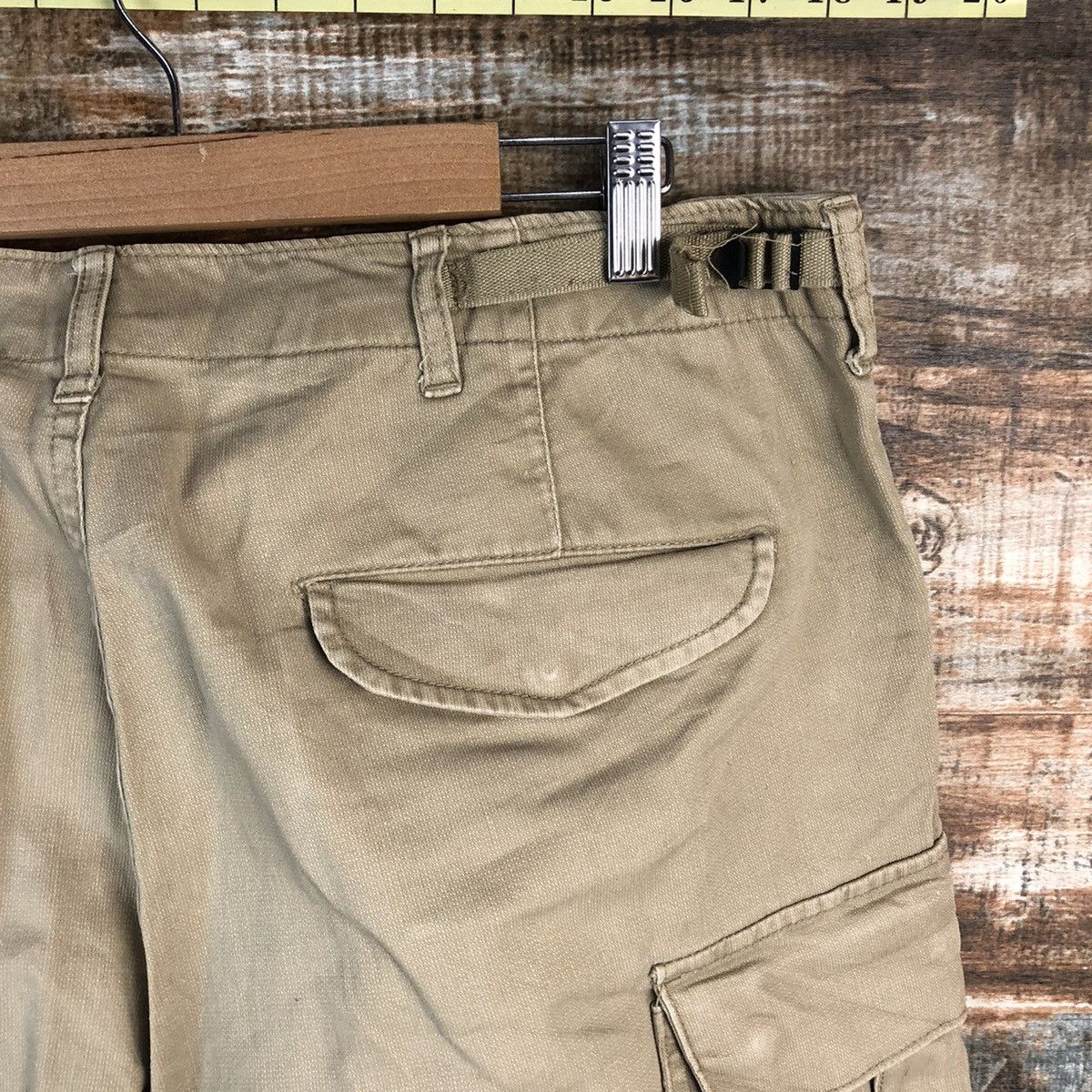 Japanese Brand Back Number Cream Cargo Multipocket Pants #A1423 Size US 33 - 19 Thumbnail