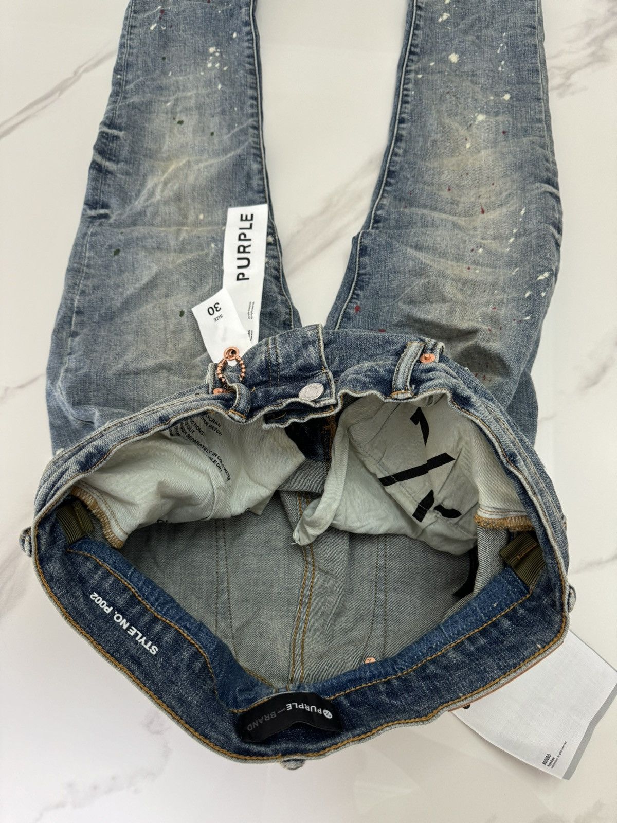 Purple P002 Vintage Spotted Indigo Size US 30 / EU 46 - 8 Thumbnail