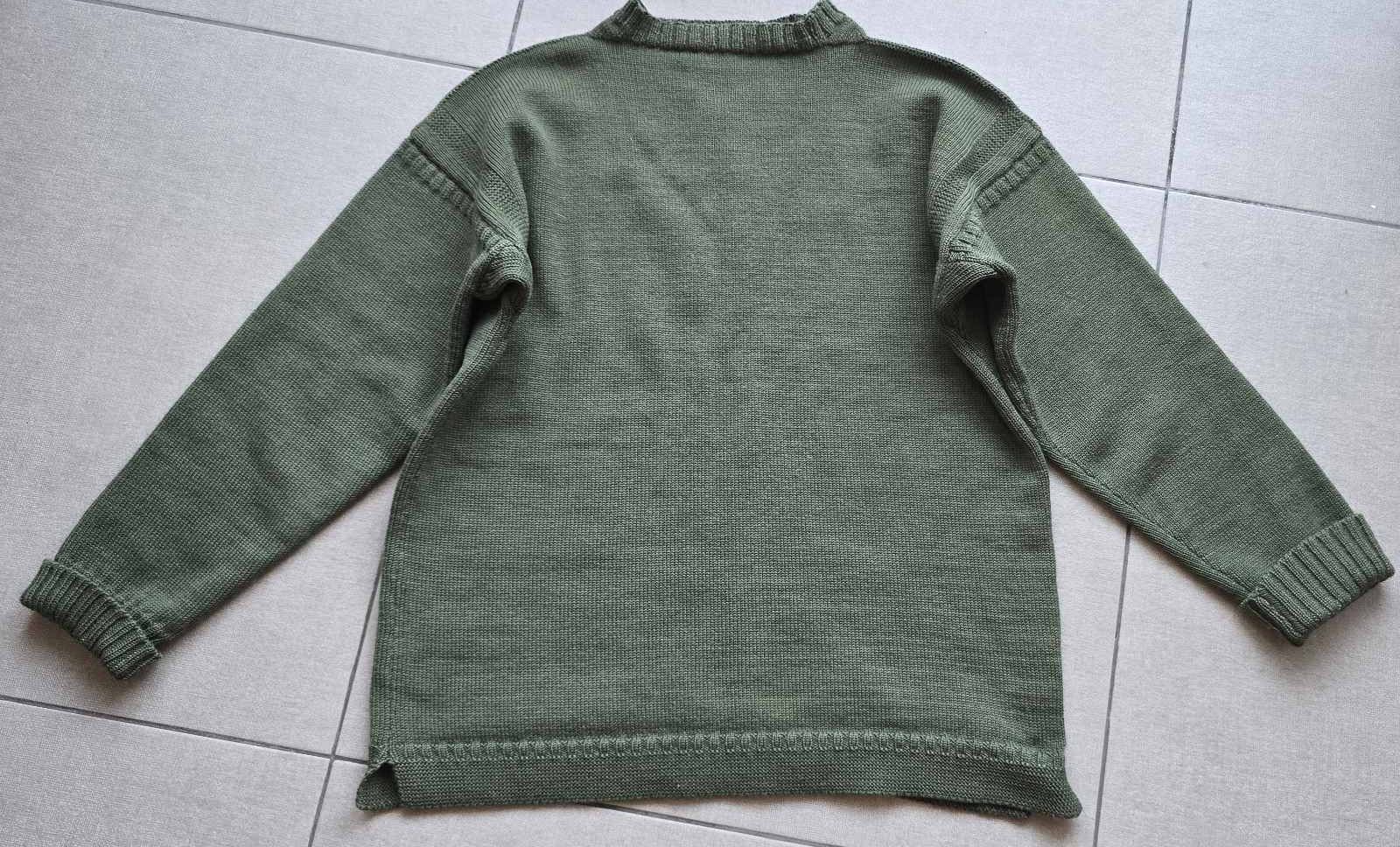 Le Tricoteur Guernsey VTG by LE TRICOTEUR Traditional Guernsey Sweater Green Wool Size US M / EU 48-50 / 2 - 2 Thumbnail