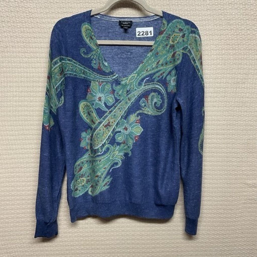 Talbots Talbots Pastel Merino Wool V-Neck Sweater Pullover Women L Size L / US 10 / IT 46 - 1 Thumbnail