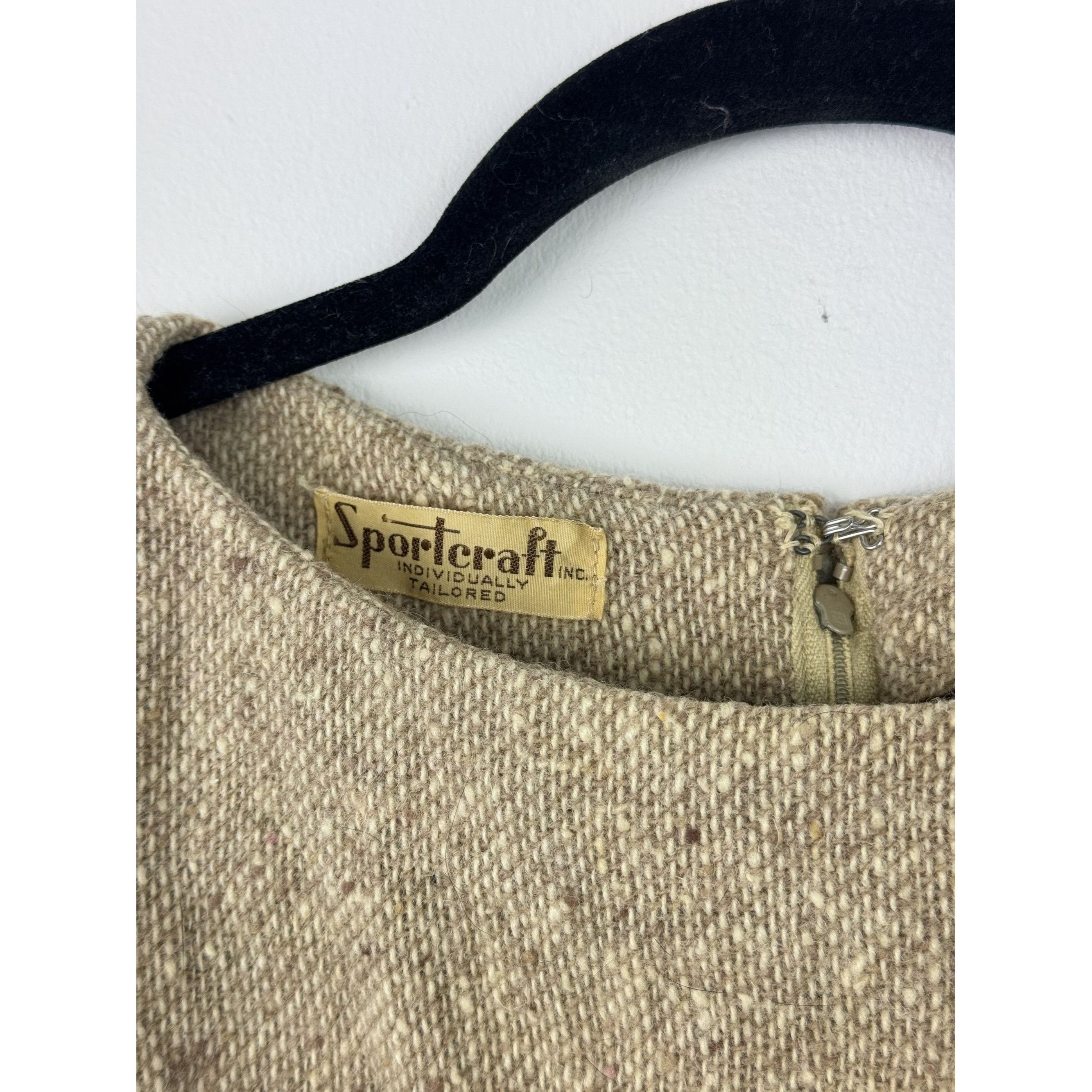 Other Vintage 80s Wool Beige Dress Size S / US 4 / IT 40 - 4 Thumbnail