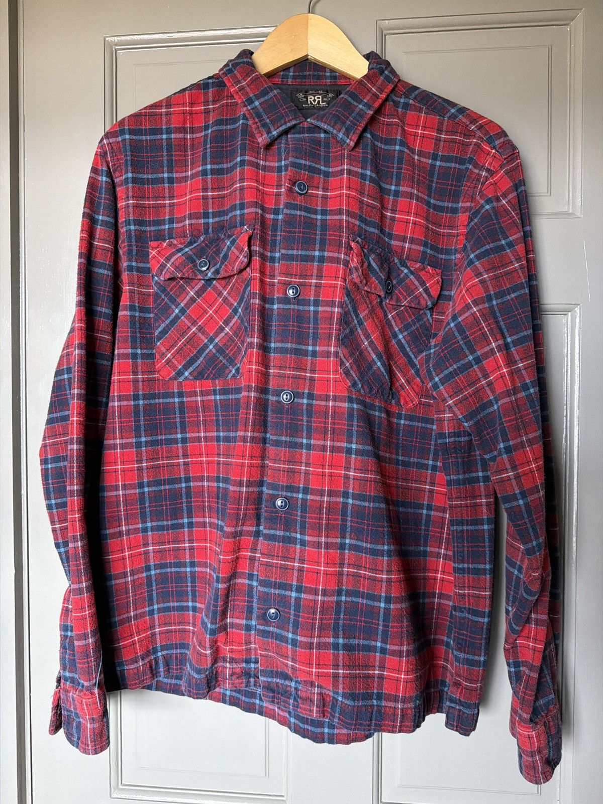 RRL Ralph Lauren RRL Plaid Flannel Club Shirt Size US L / EU 52-54 / 3 - 1 Thumbnail