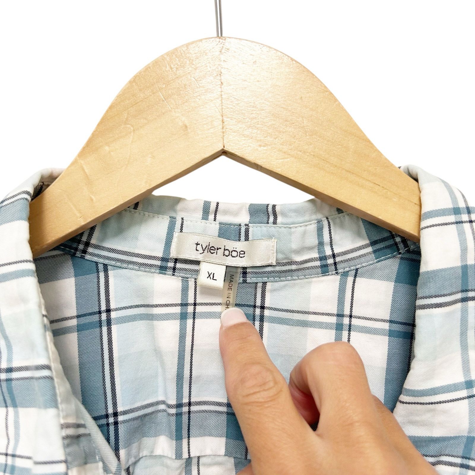 Other Tyler Boe Blue Plaid Button Down Shirt Sz XL Size XL / US 12-14 / IT 48-50 - 3 Thumbnail
