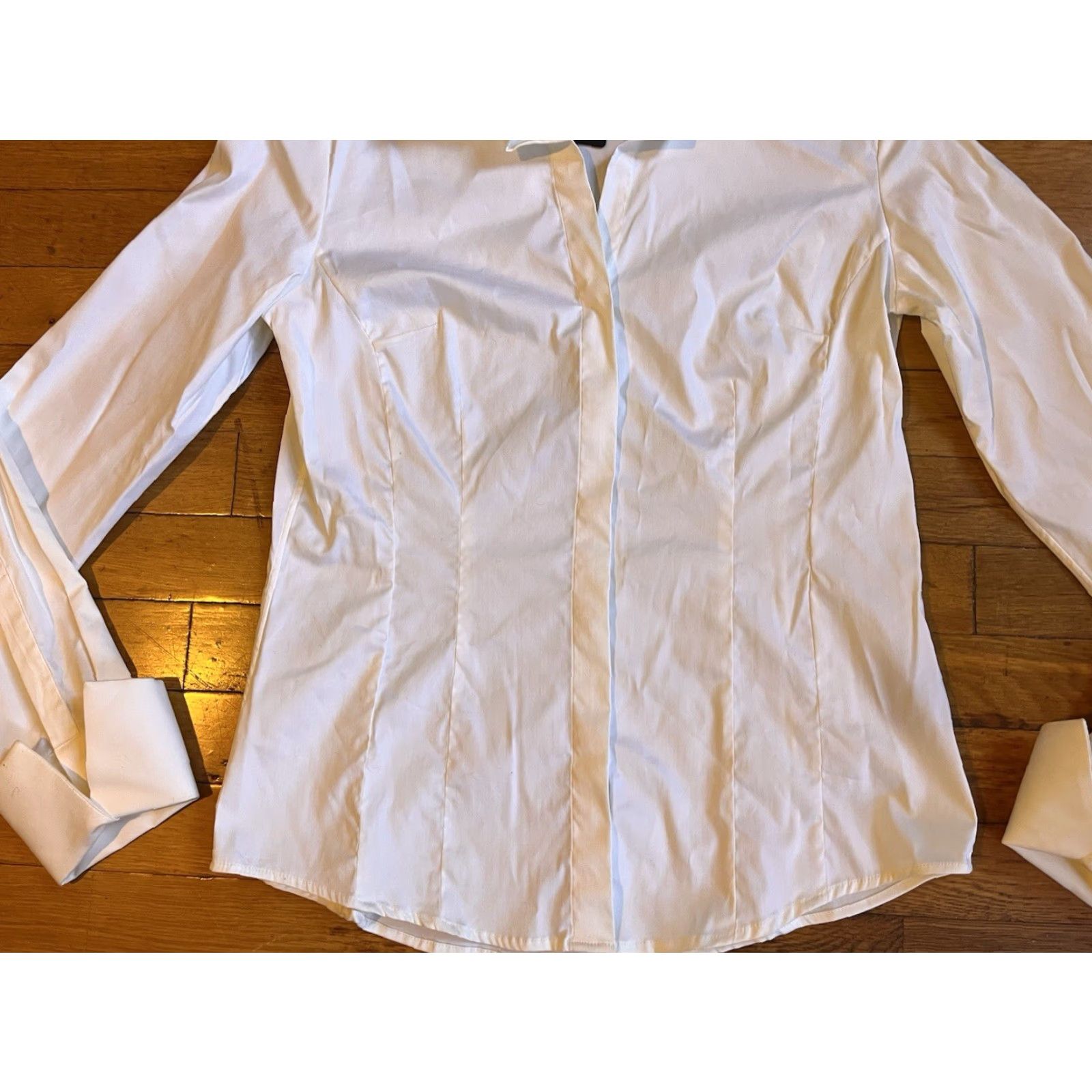 Gant Gant Satin Shirt Women’s 10 White Hidden Button Shirt Button-Up 10 White GANT Women Regular Size Type Regular Size L / US 10 / IT 46 - 3 Thumbnail