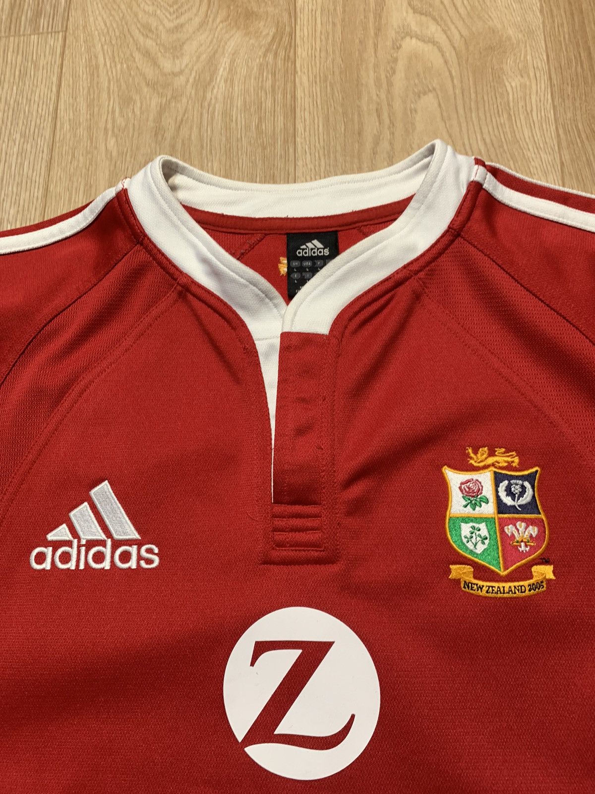 Adidas 2005 Adidas NEW Zealand Tour ZURICH Rugby Union Jersey Size US L / EU 52-54 / 3 - 6 Thumbnail