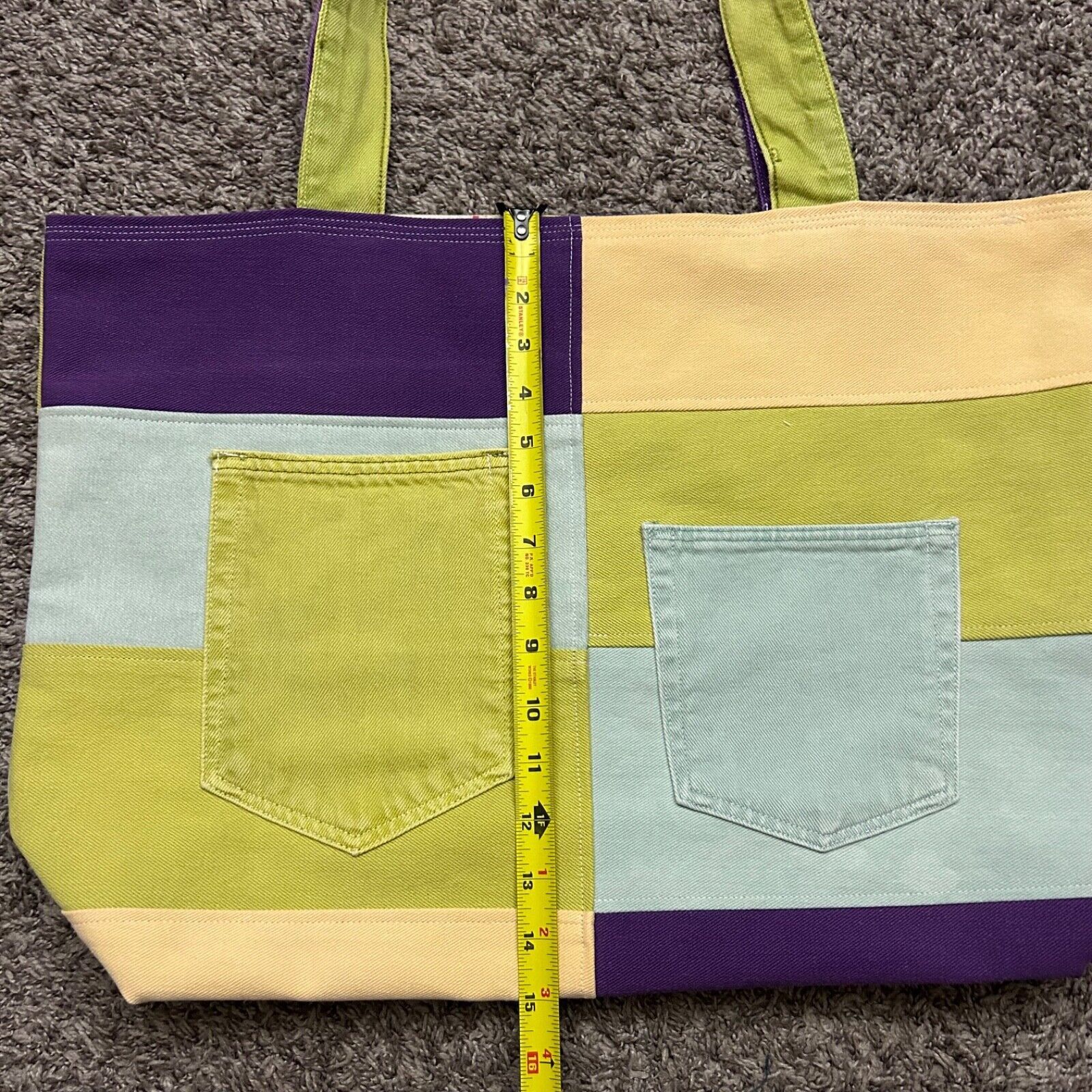 Handmade × Vintage Handmade Patchwork Denim Bag Oversized Tote Shoulder Bag Size ONE SIZE - 6 Thumbnail
