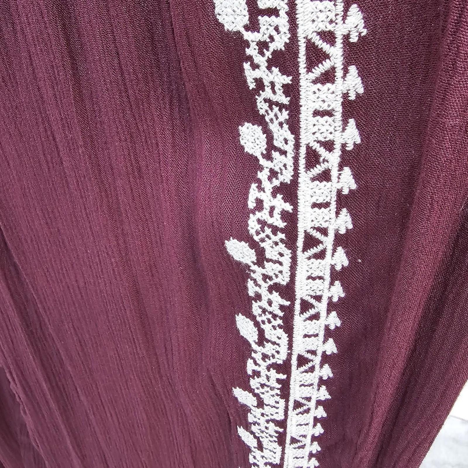 Designer Mudd Women's Burgundy Boho Pants Size ONE SIZE - 4 Thumbnail