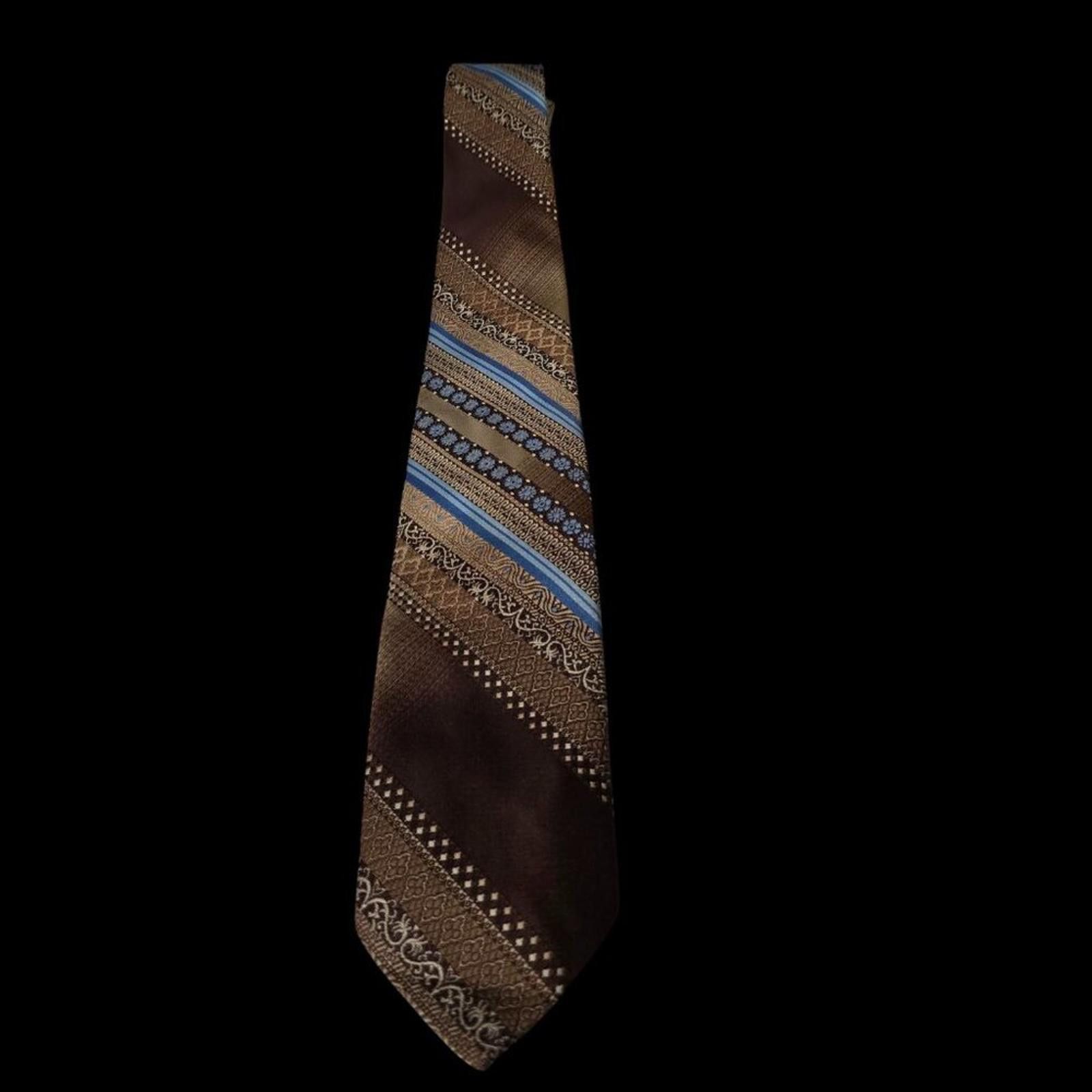 Other Via Ravenna Vintage Silk Necktie Browns & Blues Size ONE SIZE - 2 Thumbnail