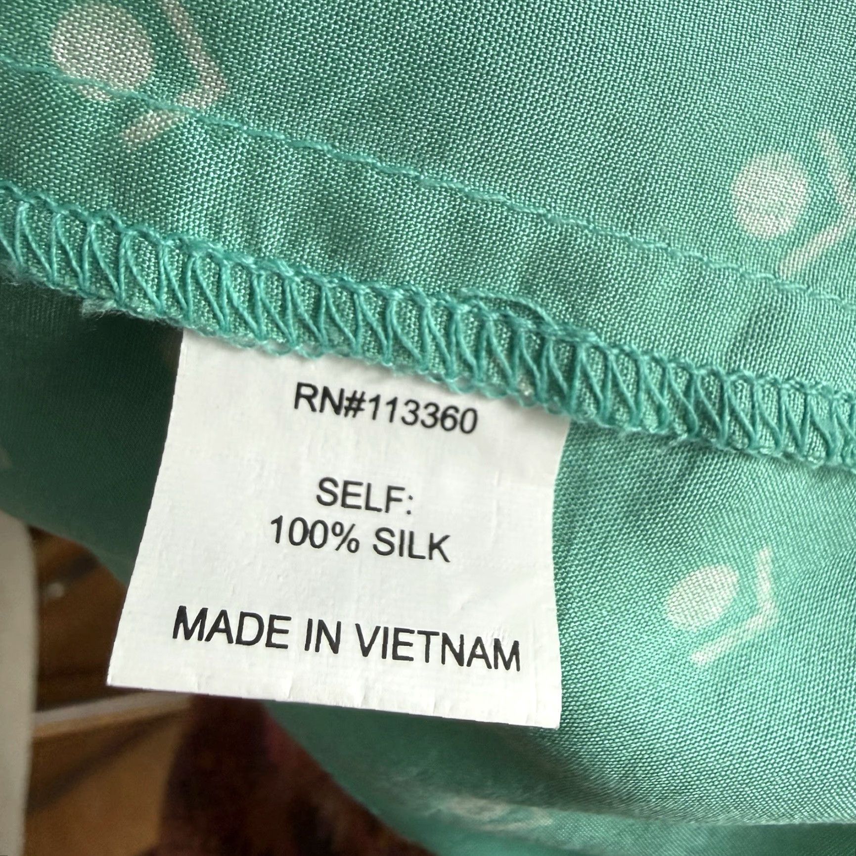 Vintage Lauren Moffett Pintuck Silk Geo Tulip Printed Blouse Teal Size M Size M / US 6-8 / IT 42-44 - 8 Thumbnail