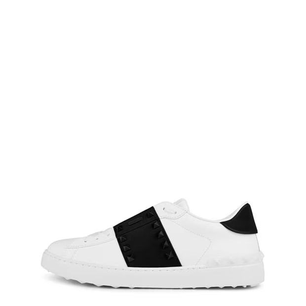 Valentino o1g2r1mq0824 Rockstud Leather Low Sneakers in Bianco Nero Size US 12 / EU 45 - 2 Thumbnail