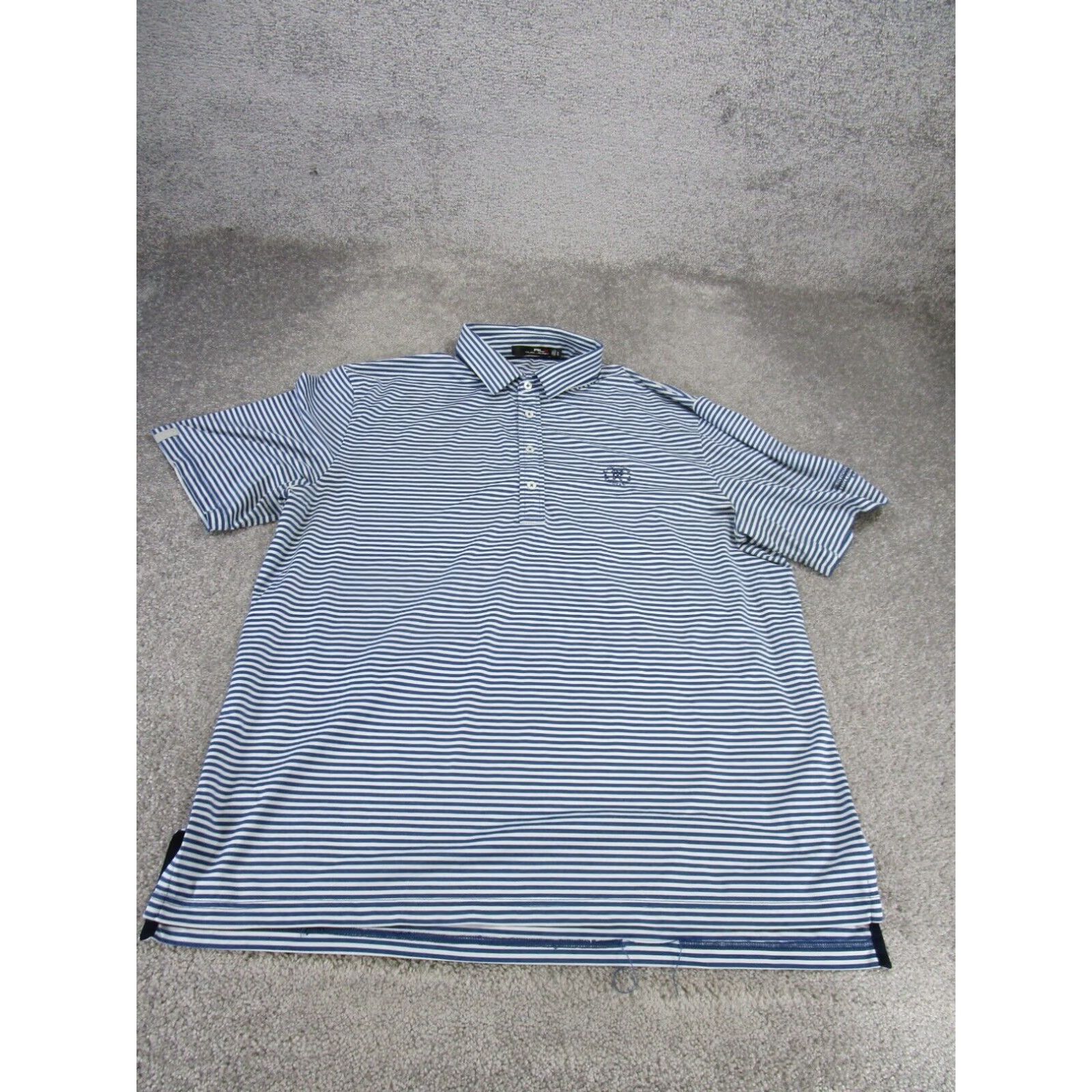 RLX Ralph Lauren RLX Ralph Lauren Polo Shirt Mens XL White Striped Stretch Short Sleeve Size US XL / EU 56 / 4 - 1 Thumbnail
