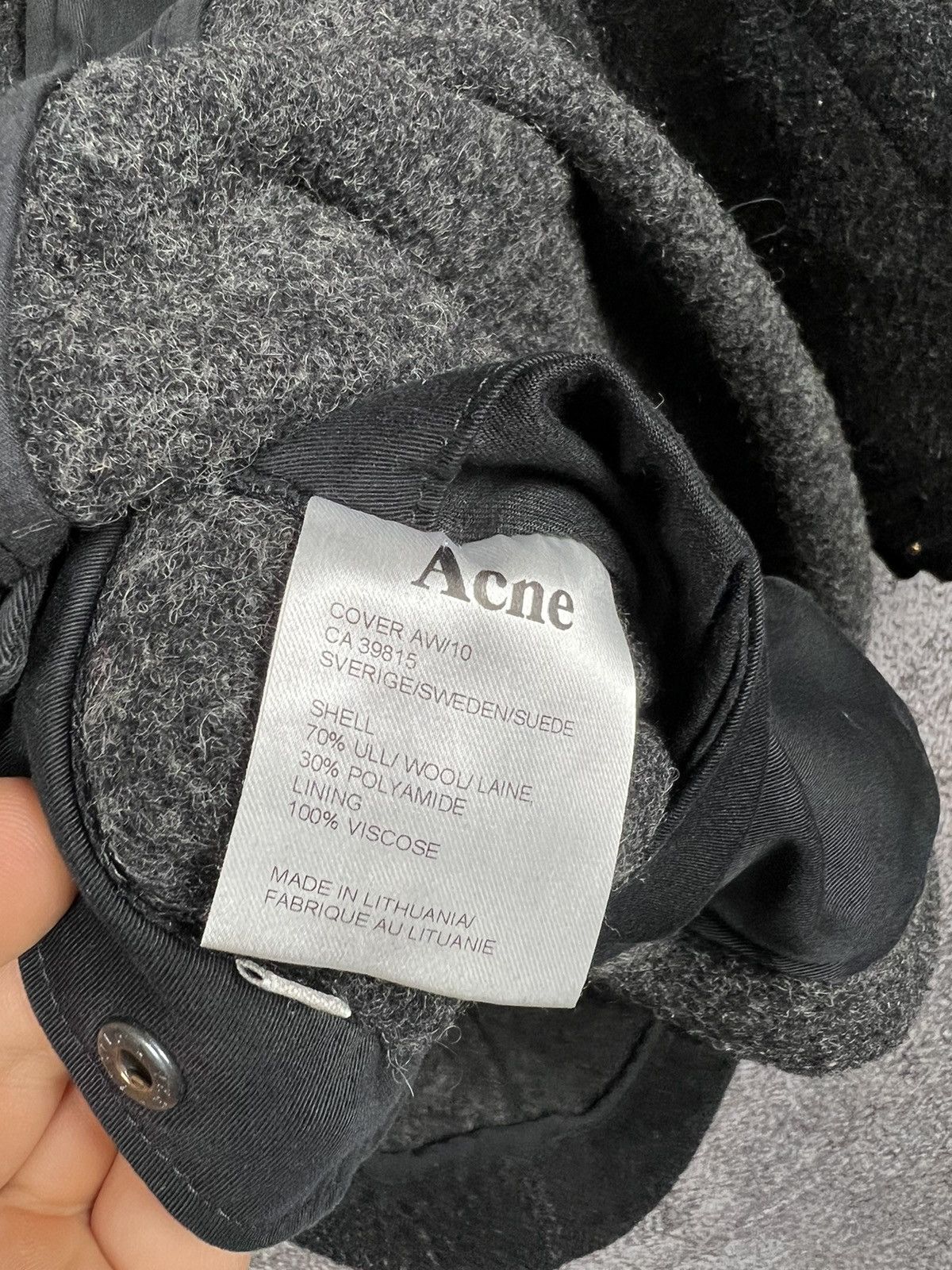 Acne Studios × Designer Acne Studios AW/10 Cover Wool Hooded dufflecoat gloverall Size XL / US 12-14 / IT 48-50 - 9 Thumbnail