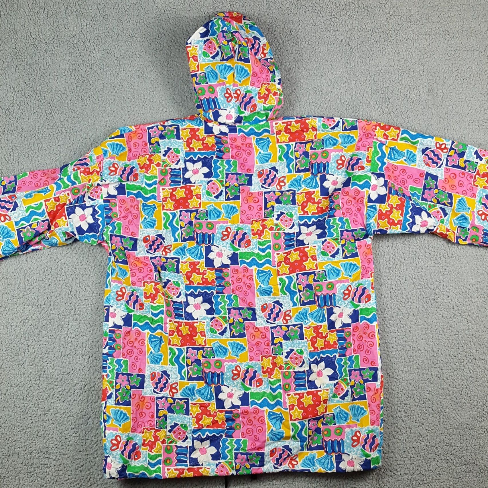 Etro Vintage 80s Tropical Fish Retro Art Hooded Women's Medium Button Up Jacket AOP Size M / US 6-8 / IT 42-44 - 5 Thumbnail