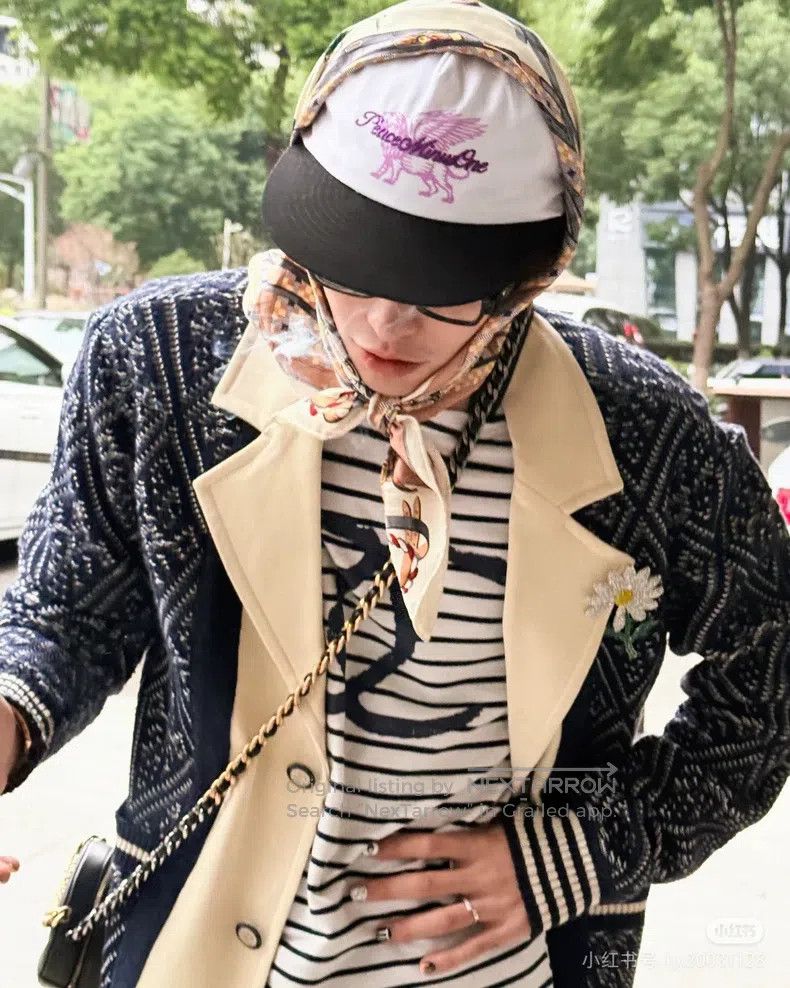 Chanel Chanel Blue diamond-patterned knitted lapel jacket Size M / US 6-8 / IT 42-44 - 8 Thumbnail