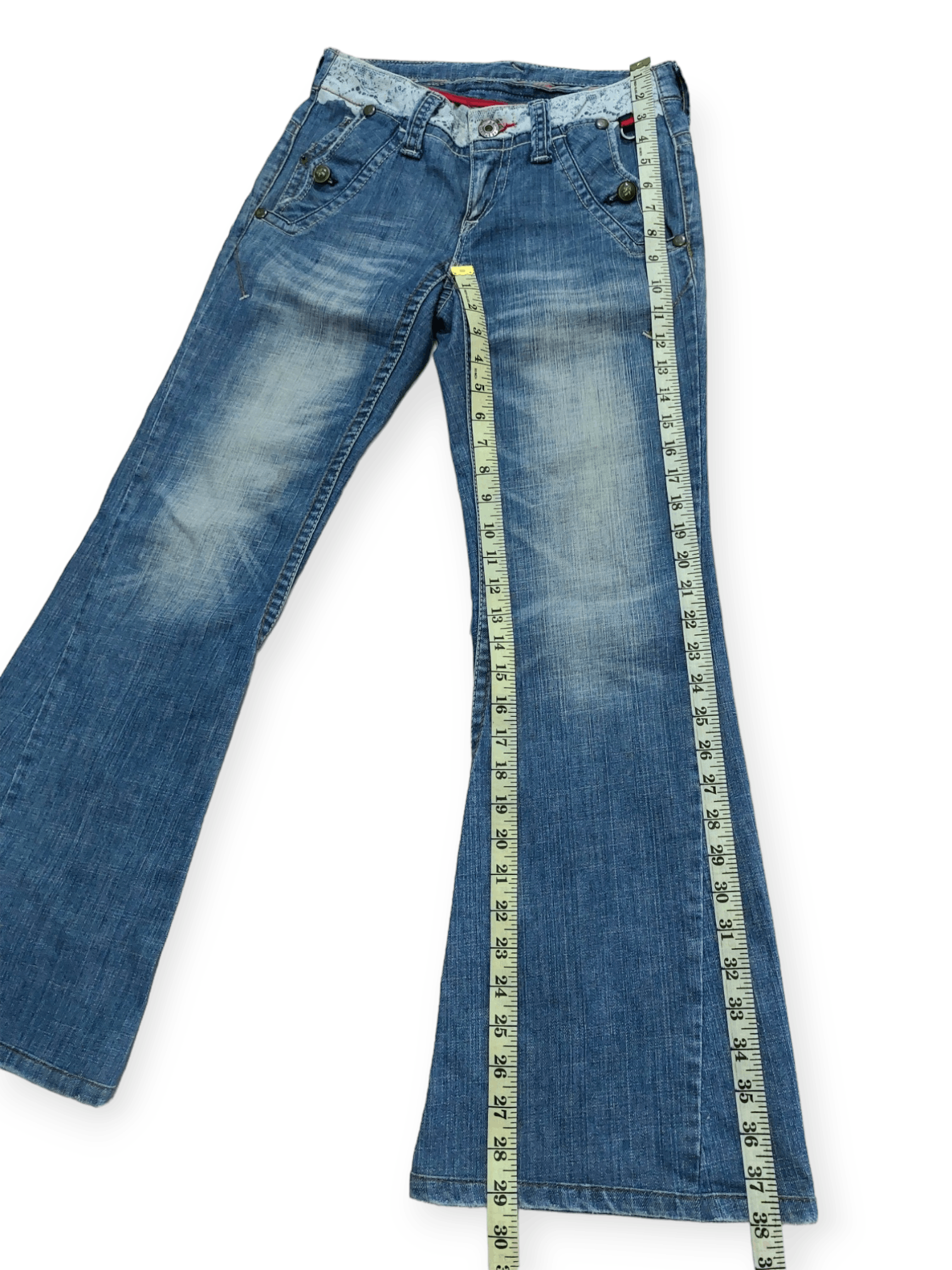 Other A6 Sport Flare Low Rise Distressed Denim Size US 28 / EU 44 - 18 Thumbnail