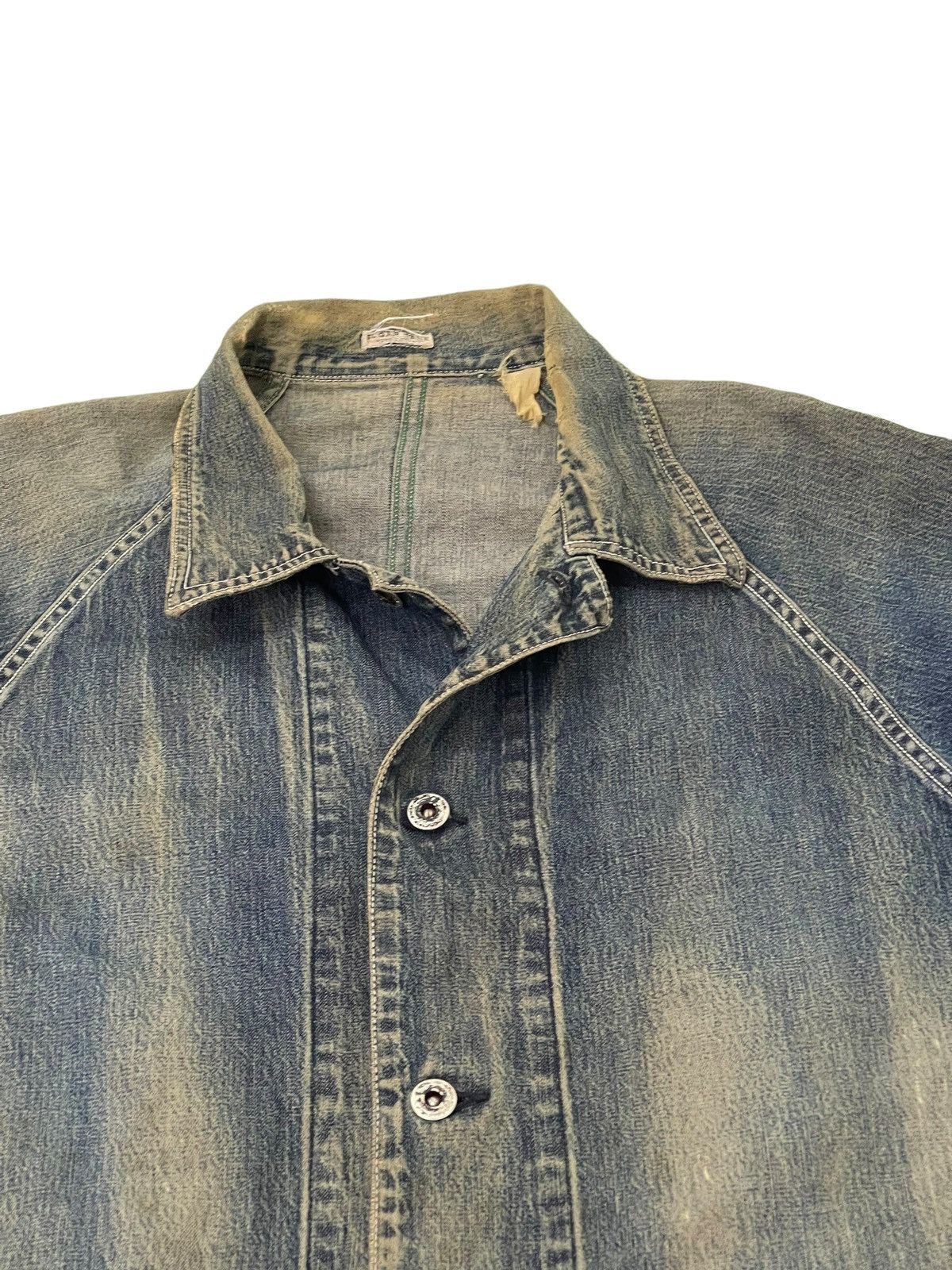 Sugar Cane Damaged Faded Sugar Canes Chore Jacket Distress Denim 5🟩8 Size US L / EU 52-54 / 3 - 13 Thumbnail