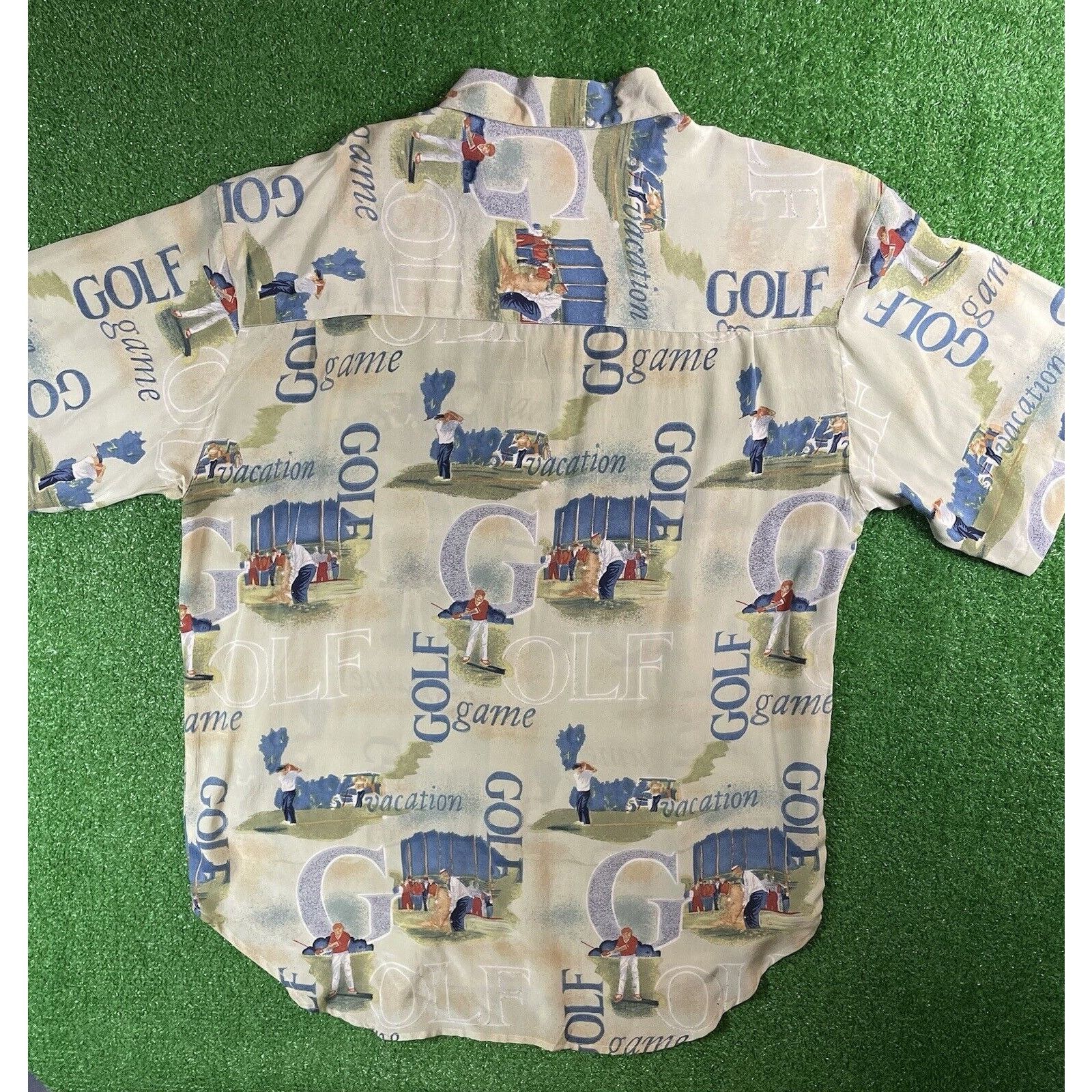 Vintage Vintage 90s Golf Short Sleeve Button Up Medium Silk Shirt Size US M / EU 48-50 / 2 - 5 Thumbnail