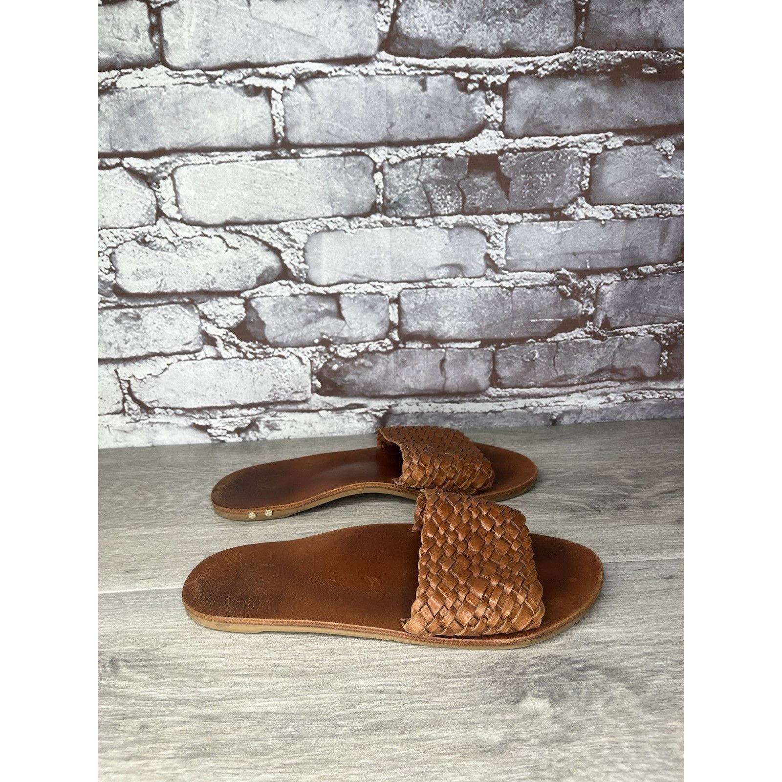 beek Beek Fairy Woven Brown Leather Weaves Flats Slides Sandals W Size US 8 / IT 38 - 16 Thumbnail