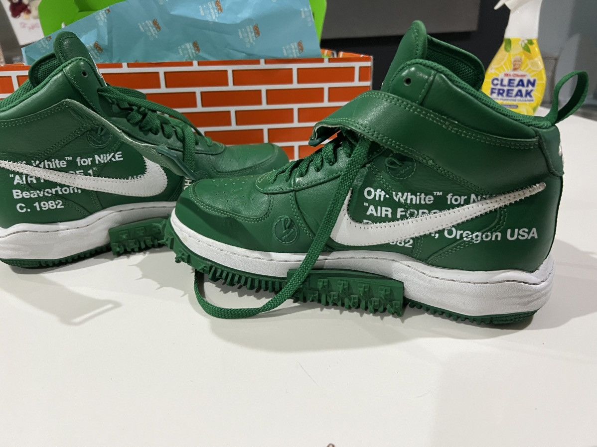 Nike × Off-White × Virgil Abloh Off-White Nike Air Force 1 Mid SP LTHR pine green Size US 9 / EU 42 - 13 Thumbnail