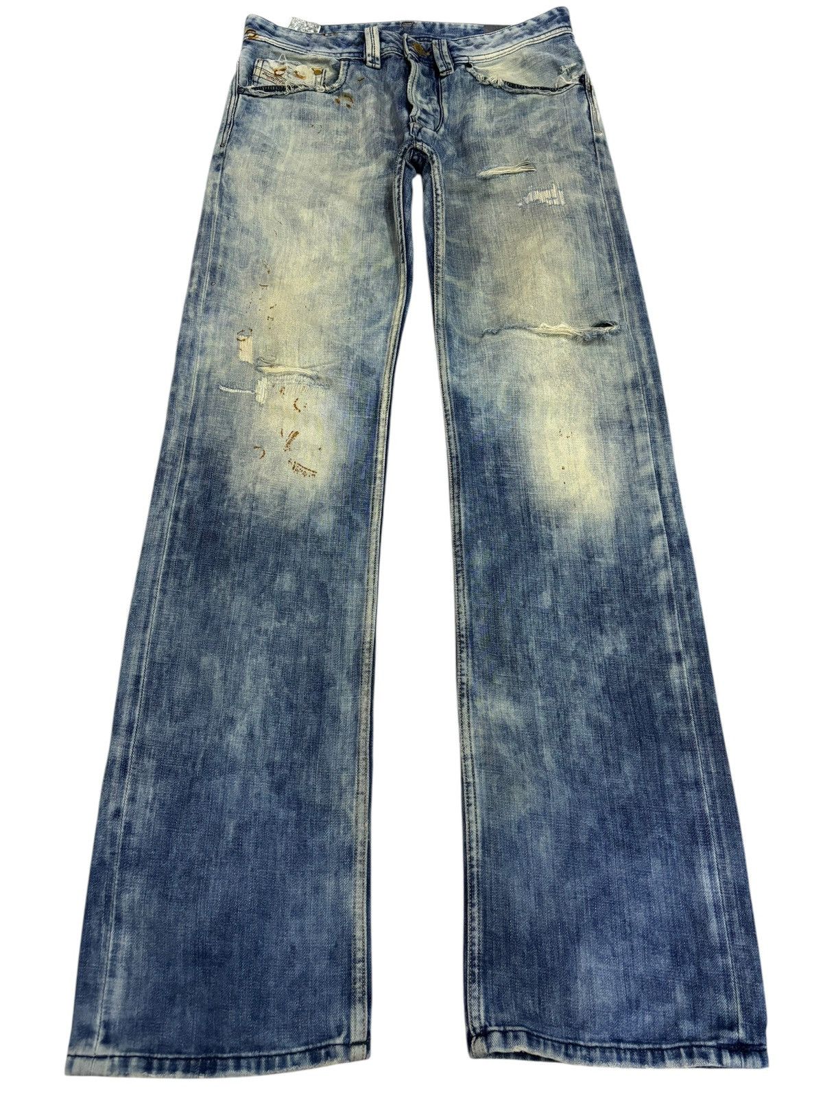 Diesel × Diesel Black Gold 90s Vtg Diesel Black Tag Destroyed Acid Washed Jeans Size US 31 - 1 Thumbnail