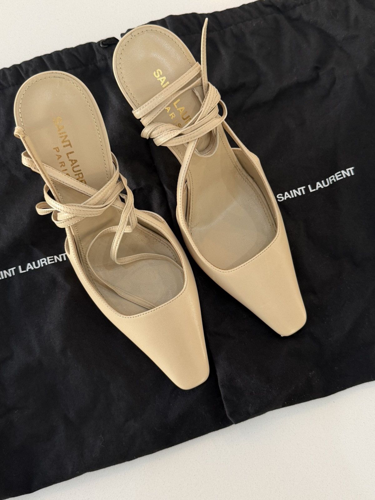 Saint Laurent Paris Saint Laurent Blade slingback pumps in Nude Size US 6 / IT 36 - 2 Thumbnail