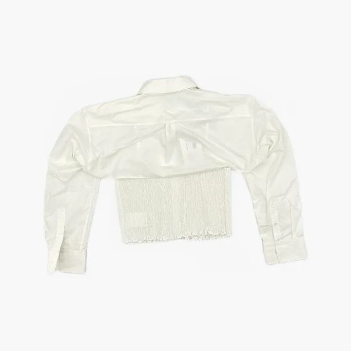 Alexander Wang Alexander Wang White Cropped Long Sleeve Shirt - Size XL / US 12-14 / IT 48-50 - 3 Thumbnail