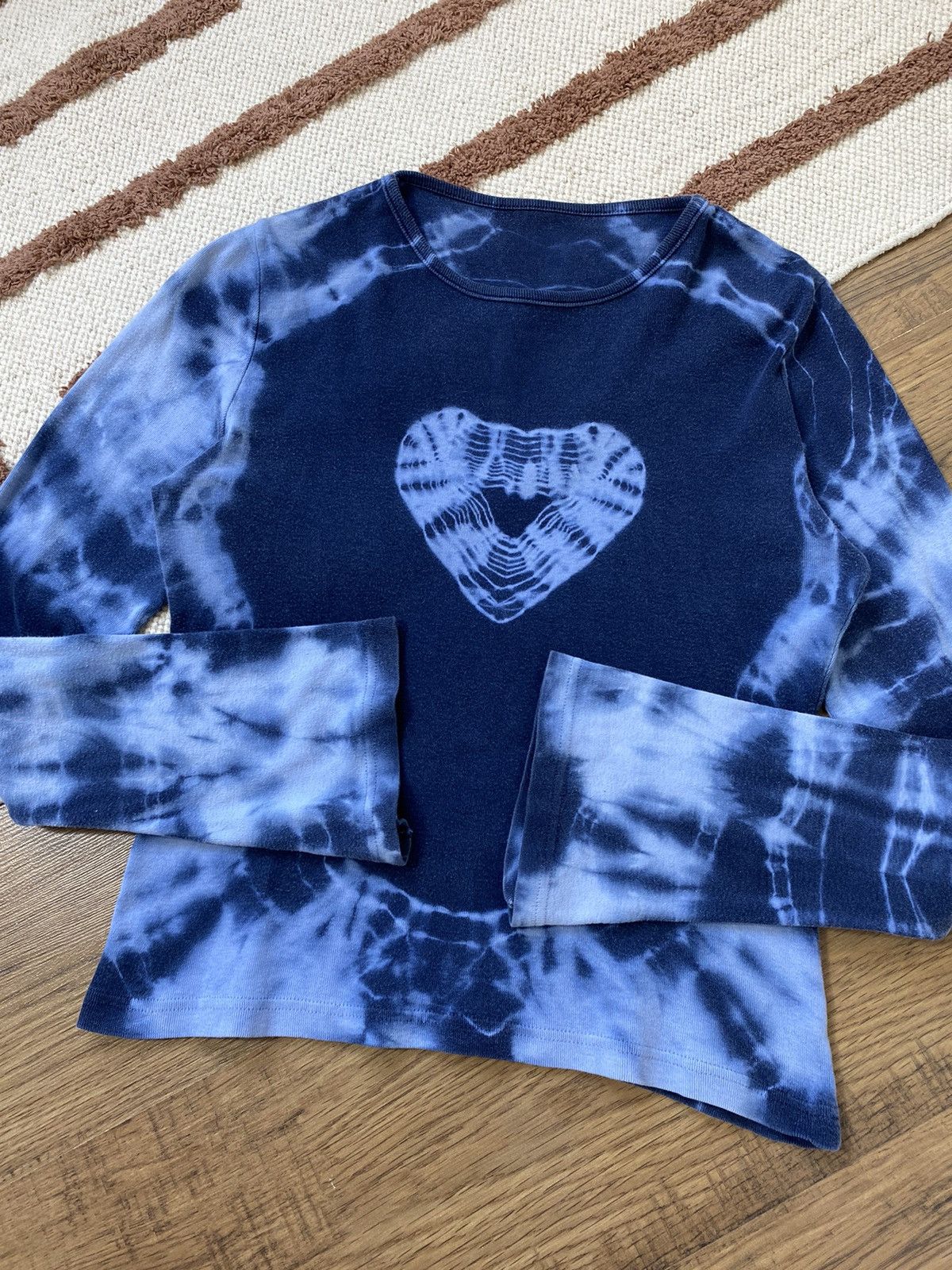 Vintage SHIBORI HEART TIE-DAY CUTE LONGSLEEVE Size M / US 6-8 / IT 42-44 - 4 Thumbnail
