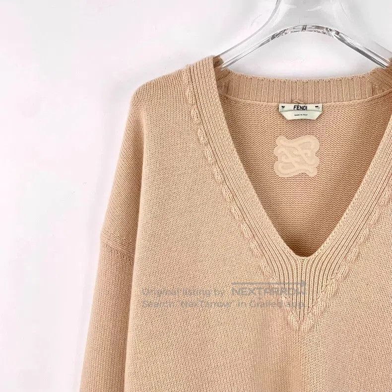 Fendi Beige Cashmere Logo V.