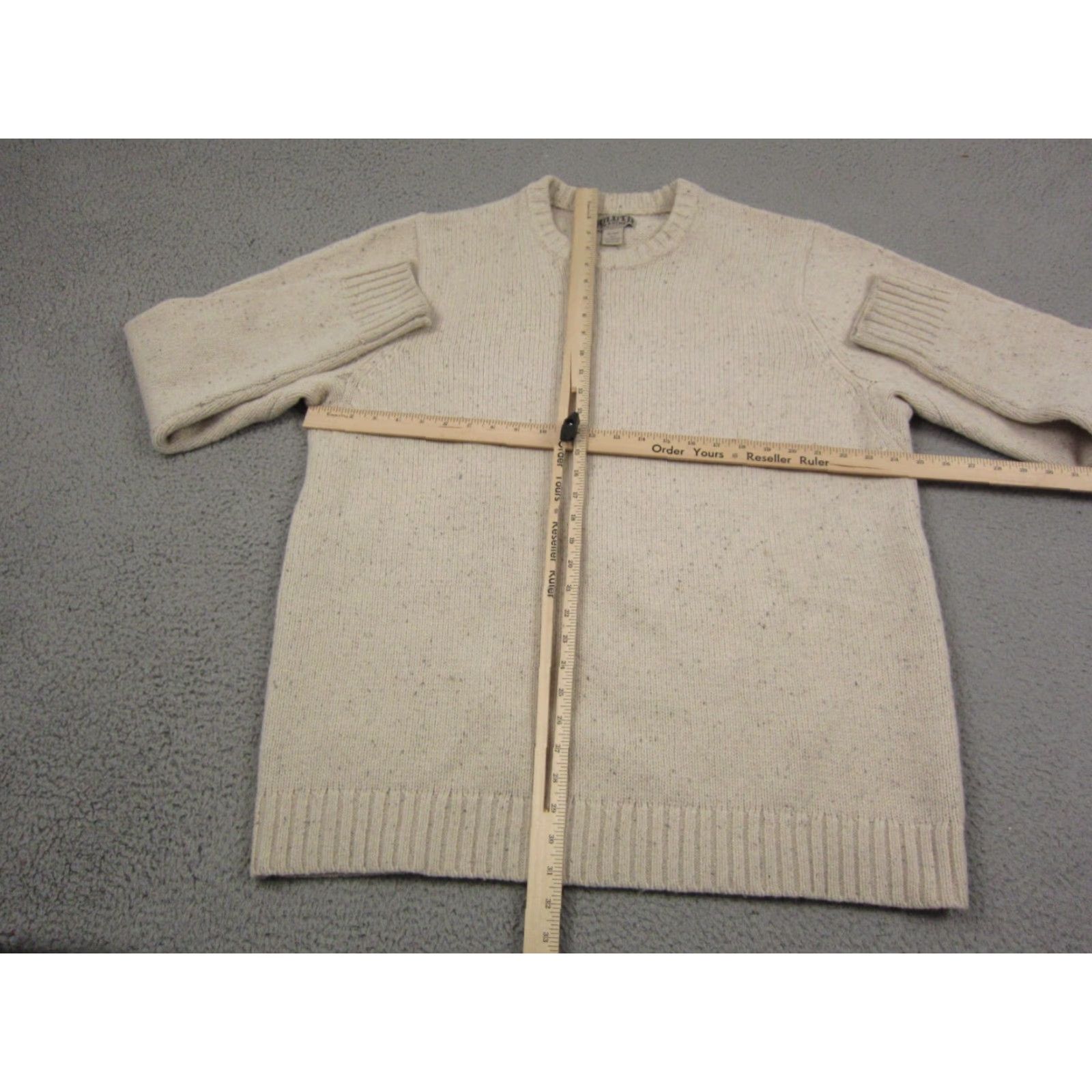 Duluth Sweater Mens XLT Adult Wool Crew Neck Pullover Beige Beig e Knit - Classic Modern Knit - Big & Tall