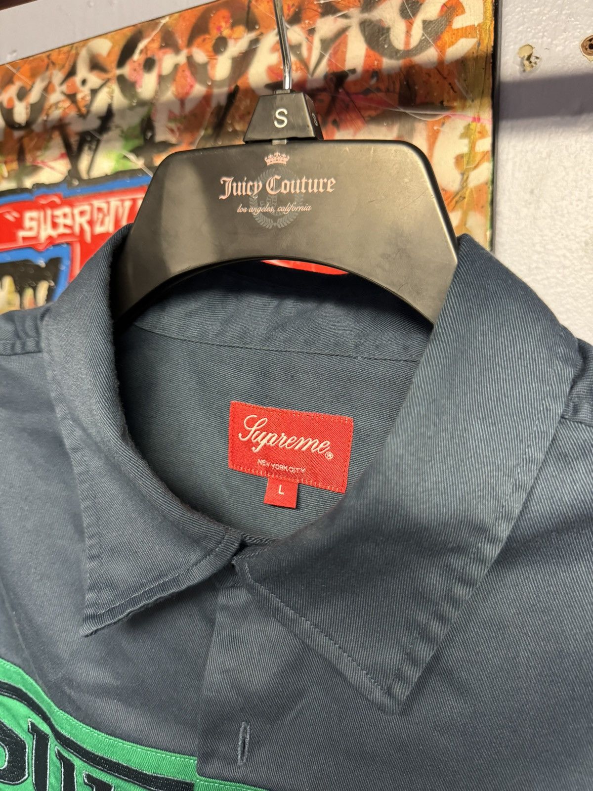 Supreme Supreme Racing Logo Work Shirt Navy Large Size US L / EU 52-54 / 3 - 4 Thumbnail