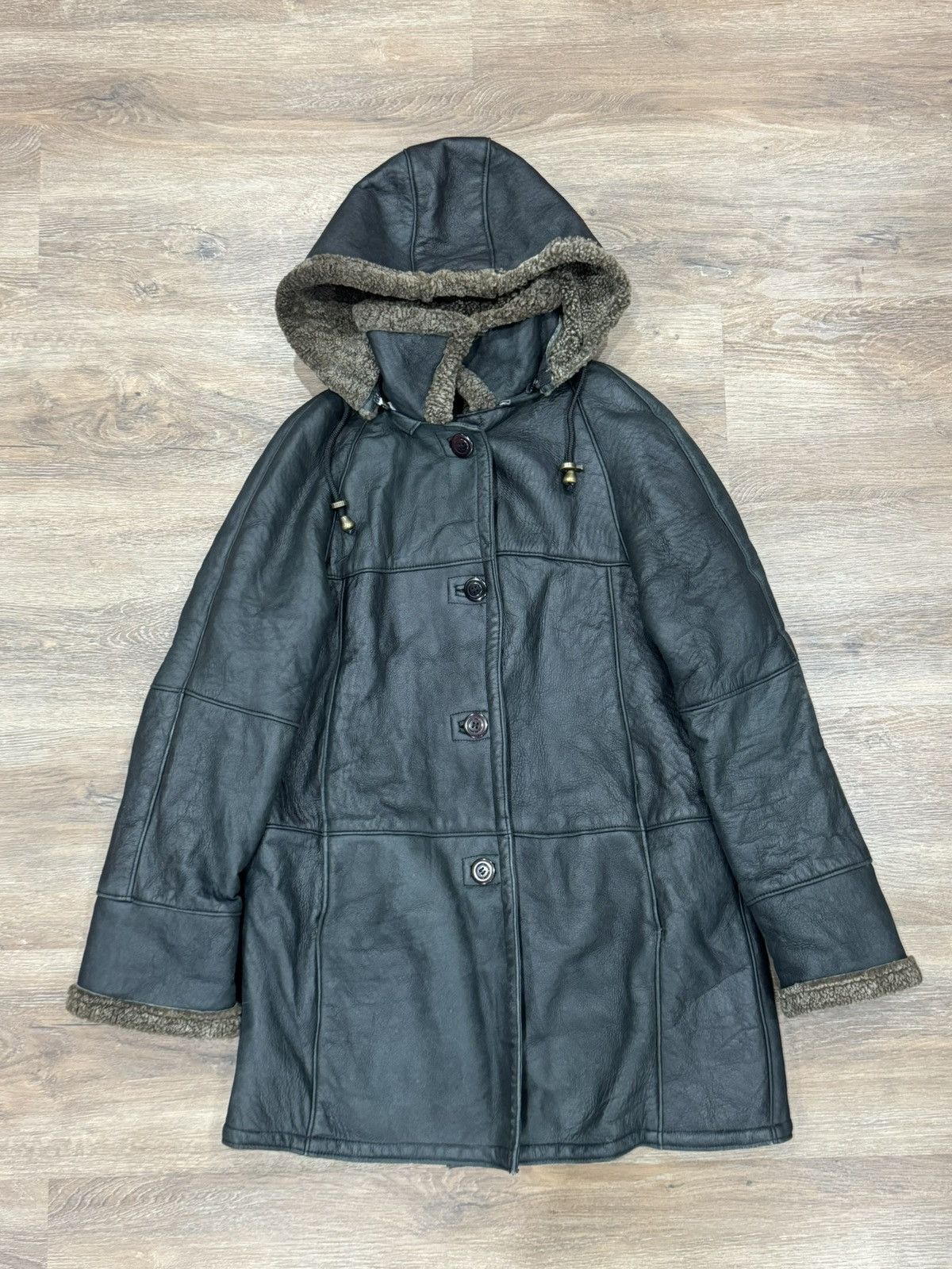 Genuine Leather Vintage Acton Shearling Coat Made in Canada Sheepskin Hooded Size US M / EU 48-50 / 2 - 10 Thumbnail