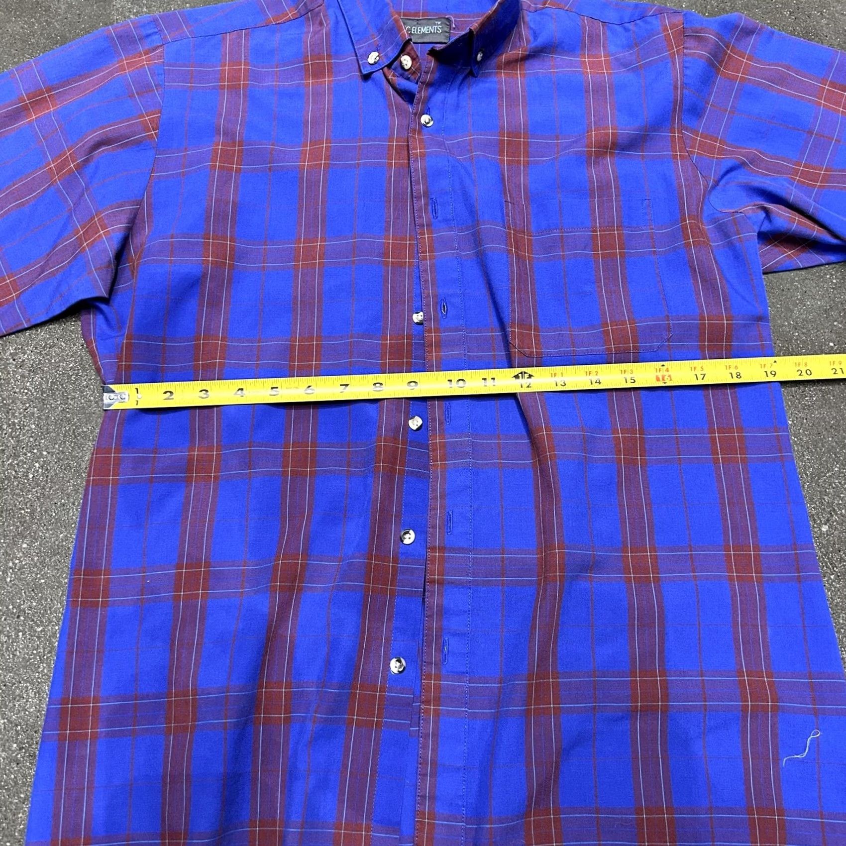 Vintage Basic Elements Shirt Mens Medium Blue Plaid Button-Down Long Sleeve Casual Shirt Size US M / EU 48-50 / 2 - 5 Thumbnail