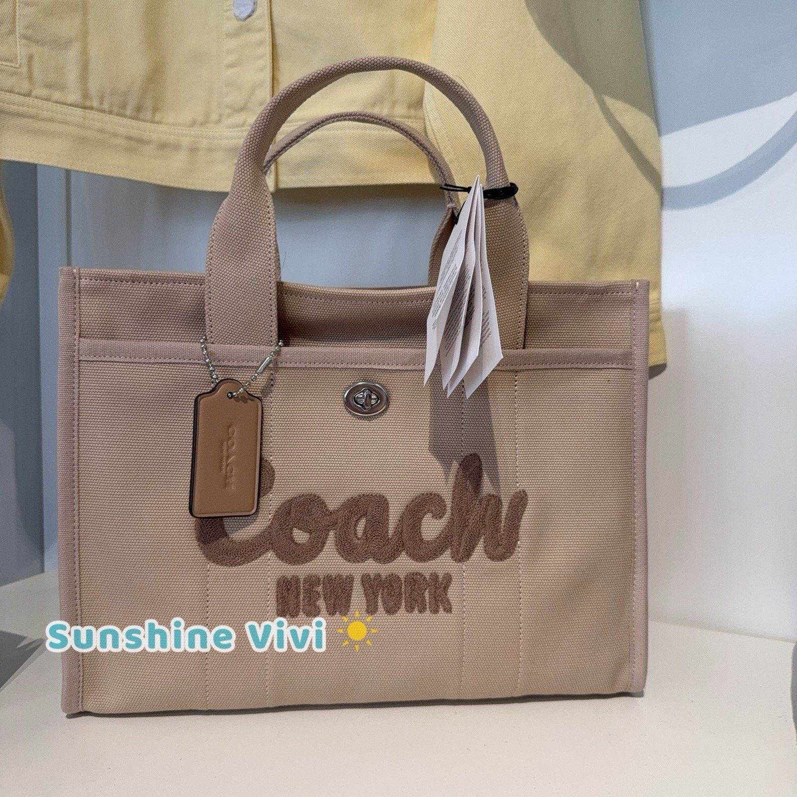 Coach NWT Coach CP158 Tote Bag Cargo Zipper Closure Dark Natural Size ONE SIZE - 1 Thumbnail