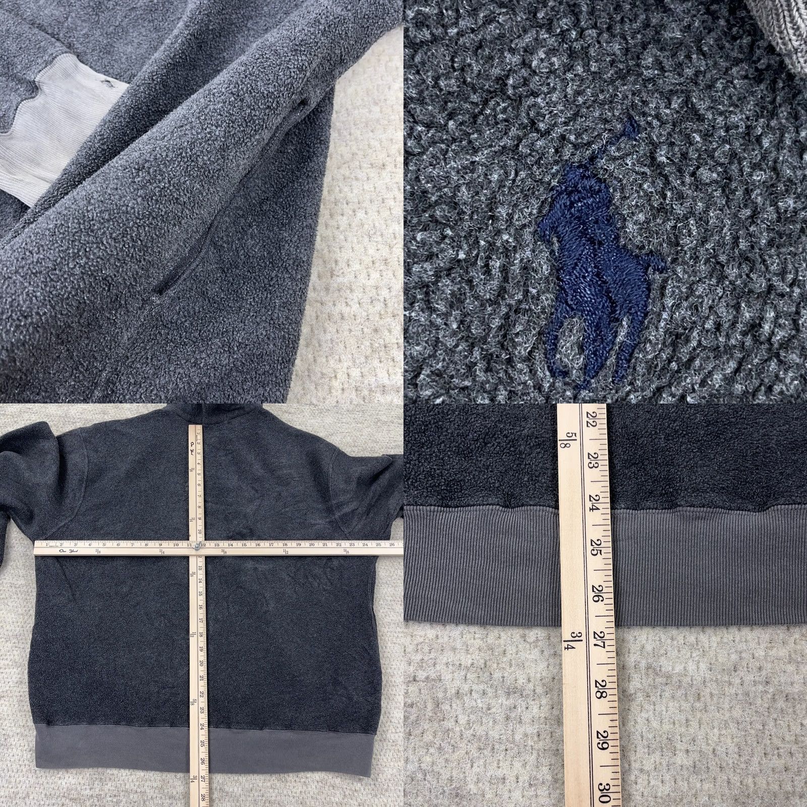 Polo Ralph Lauren VINTAGE Polo Ralph Lauren Sweater Men L Gray Fleece 1/4 Zip Pullover Size L Regular Mens Size US L / EU 52-54 / 3 - 8 Thumbnail