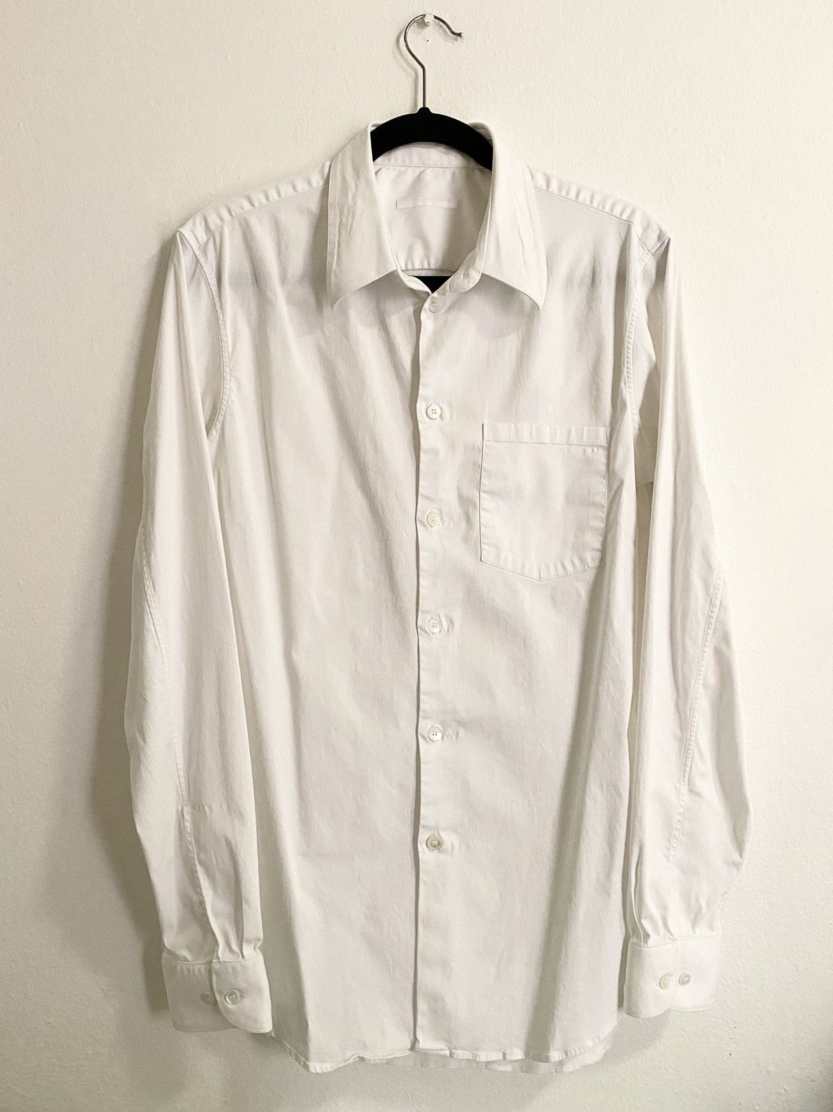 image of Helmut Lang Archive Spring 2004 White Button Up Shirt, Men's (Size Medium)
