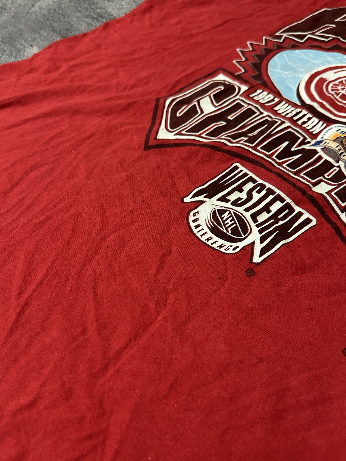 NHL × Vintage Vintage 1997 Detroit Red Wings Western Conference Shirt Size US XXL / EU 58 / 5 - 4 Thumbnail