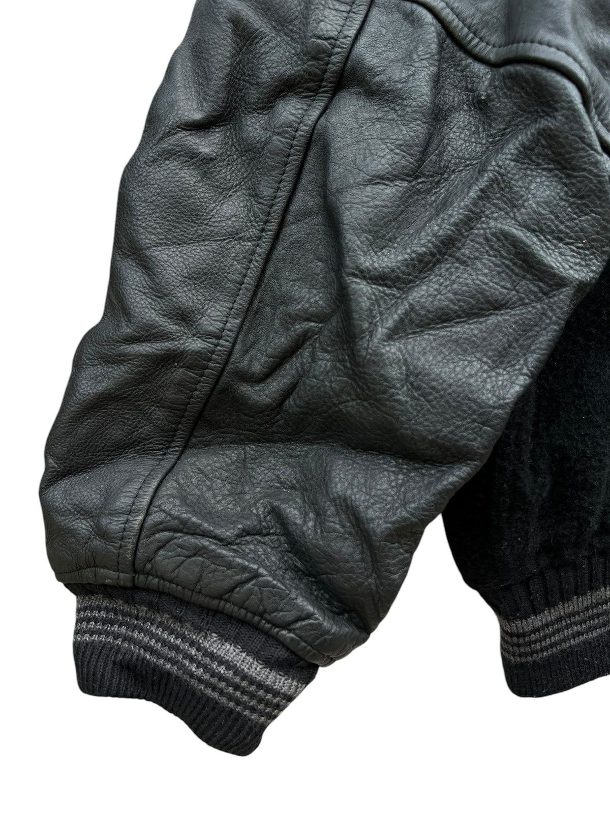 Sports Specialties Vintage Anecoote Embroidered Black Leather Varsity Jacket Size US L / EU 52-54 / 3 - 5 Thumbnail