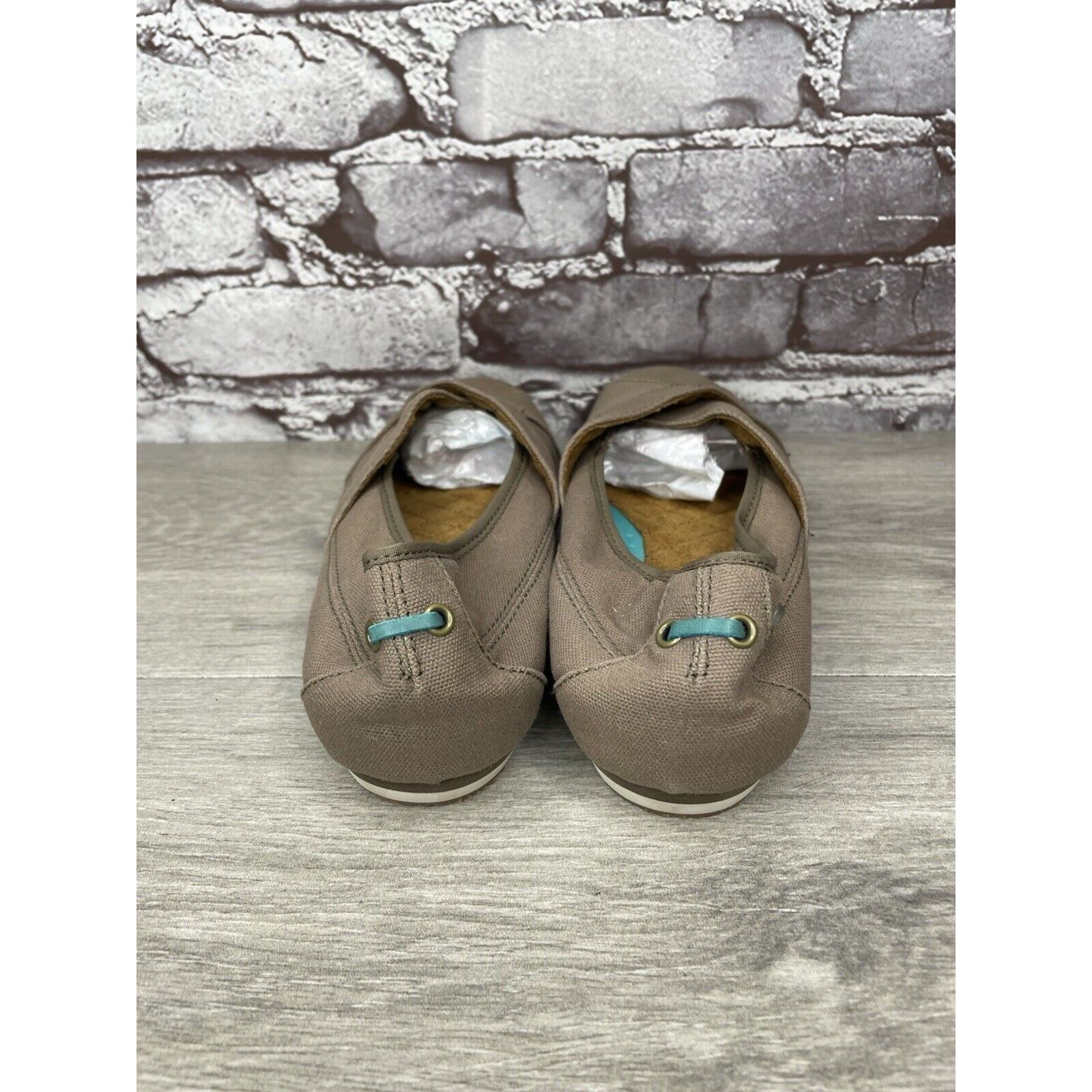Other Mozo Taupe Canvas Fabric Comfort Slip Ballet Flats Shoes Wom Size US 8 / IT 38 - 4 Thumbnail
