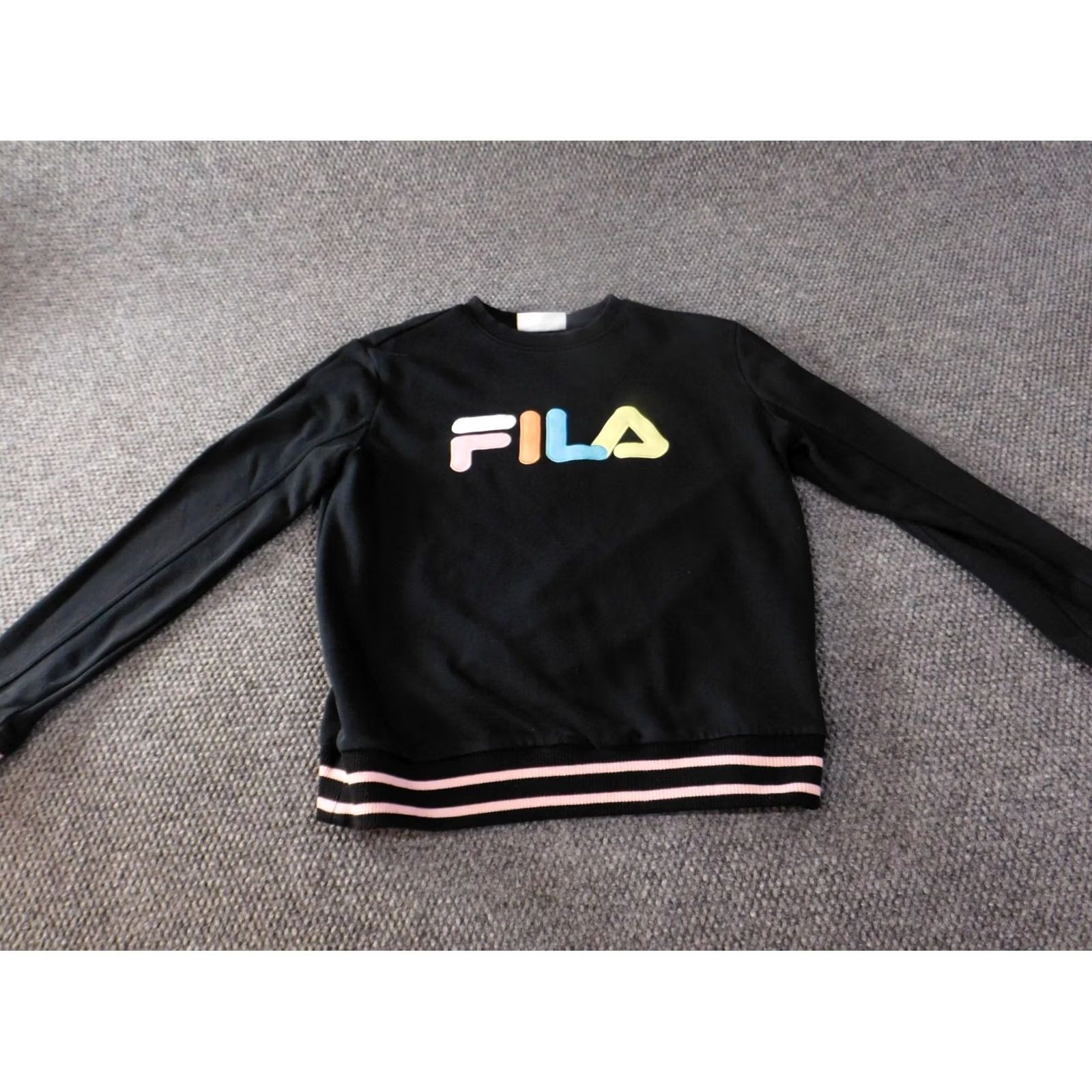 Fila FILA Womens Sweatshirt L Black Crewneck Graphic Pullover Cotton Polyester Knit Logo Classic Regular Sweatshirt Women Size L / US 10 / IT 46 - 2 Thumbnail
