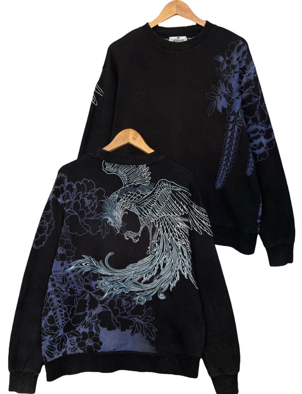 Japanese Brand Karakuri Tamashii Sukajan Phoenix Bird Baggy Boxy Hoodie Size US L / EU 52-54 / 3 - 1 Thumbnail